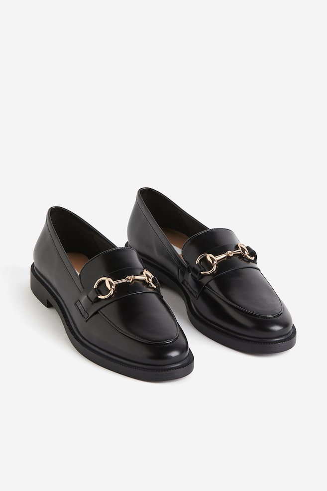 Leather loafers - Black/Black - 4