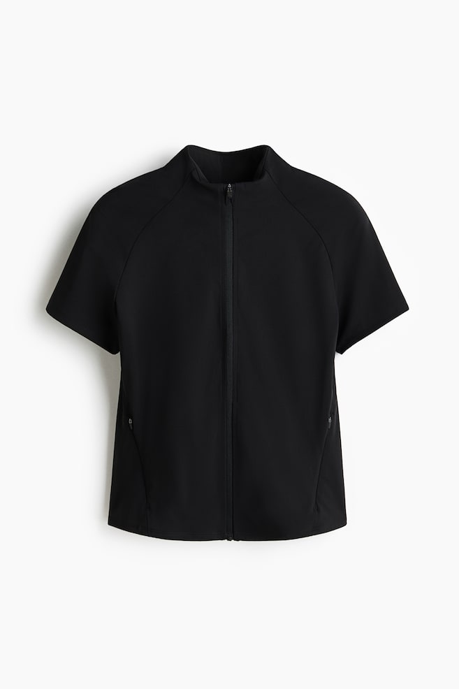 Short-sleeved jacket with SculptMove™ - Black/Warm brown - 1