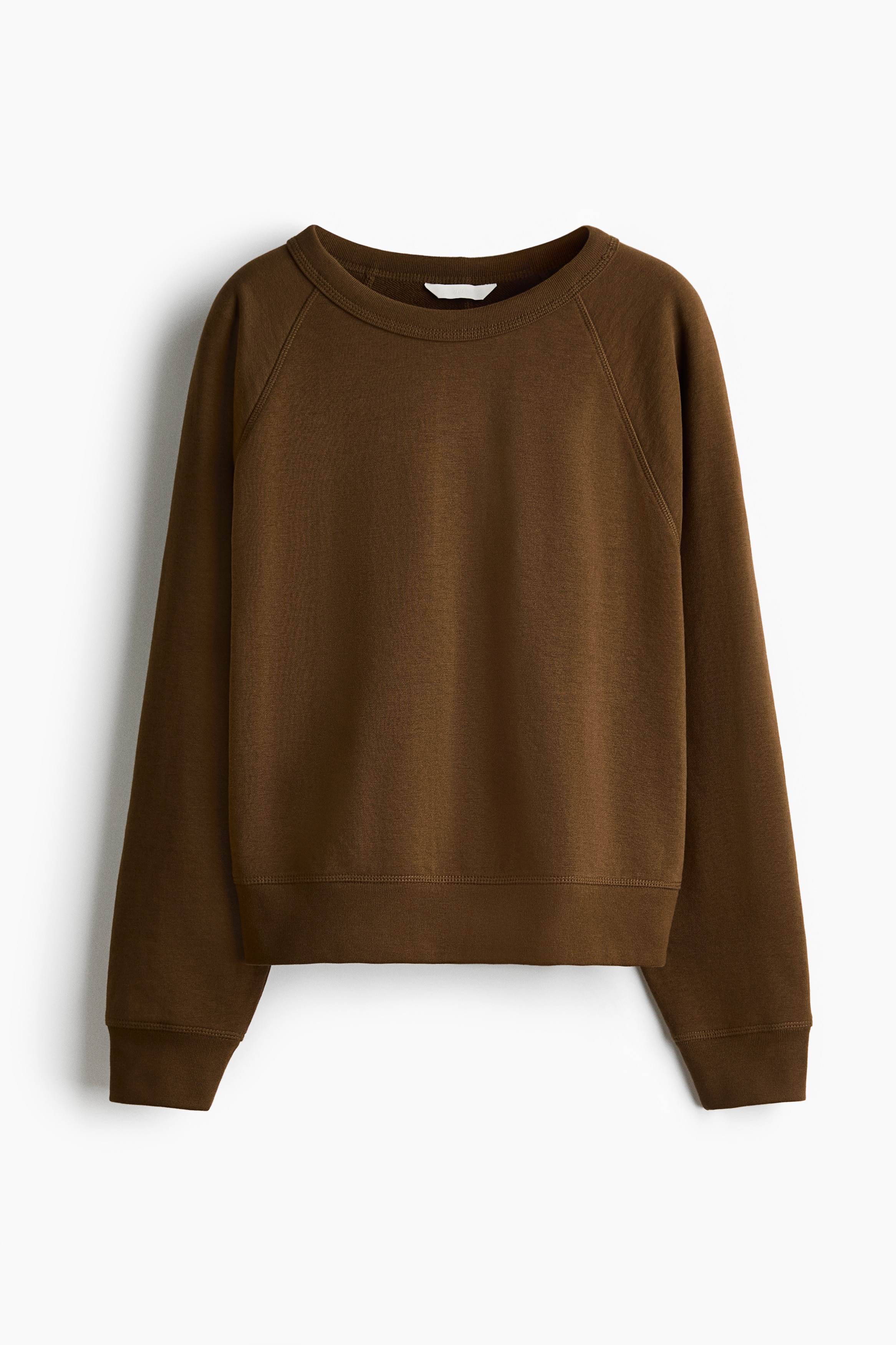 Raglan-sleeved sweatshirt - Dark brown/Truffle grey/Light grey marl
