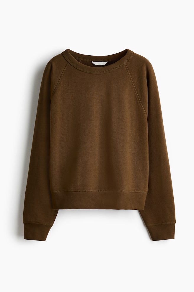 Raglan-sleeved sweatshirt - Dark brown/Truffle grey/Light grey marl - 1