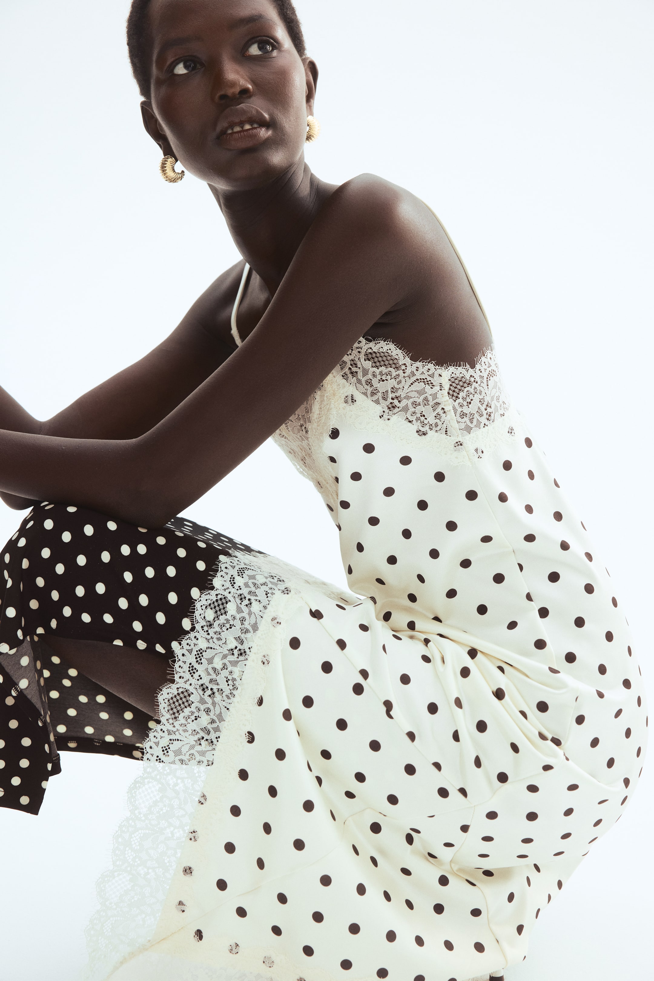 Lace-Trimmed Slip Dress