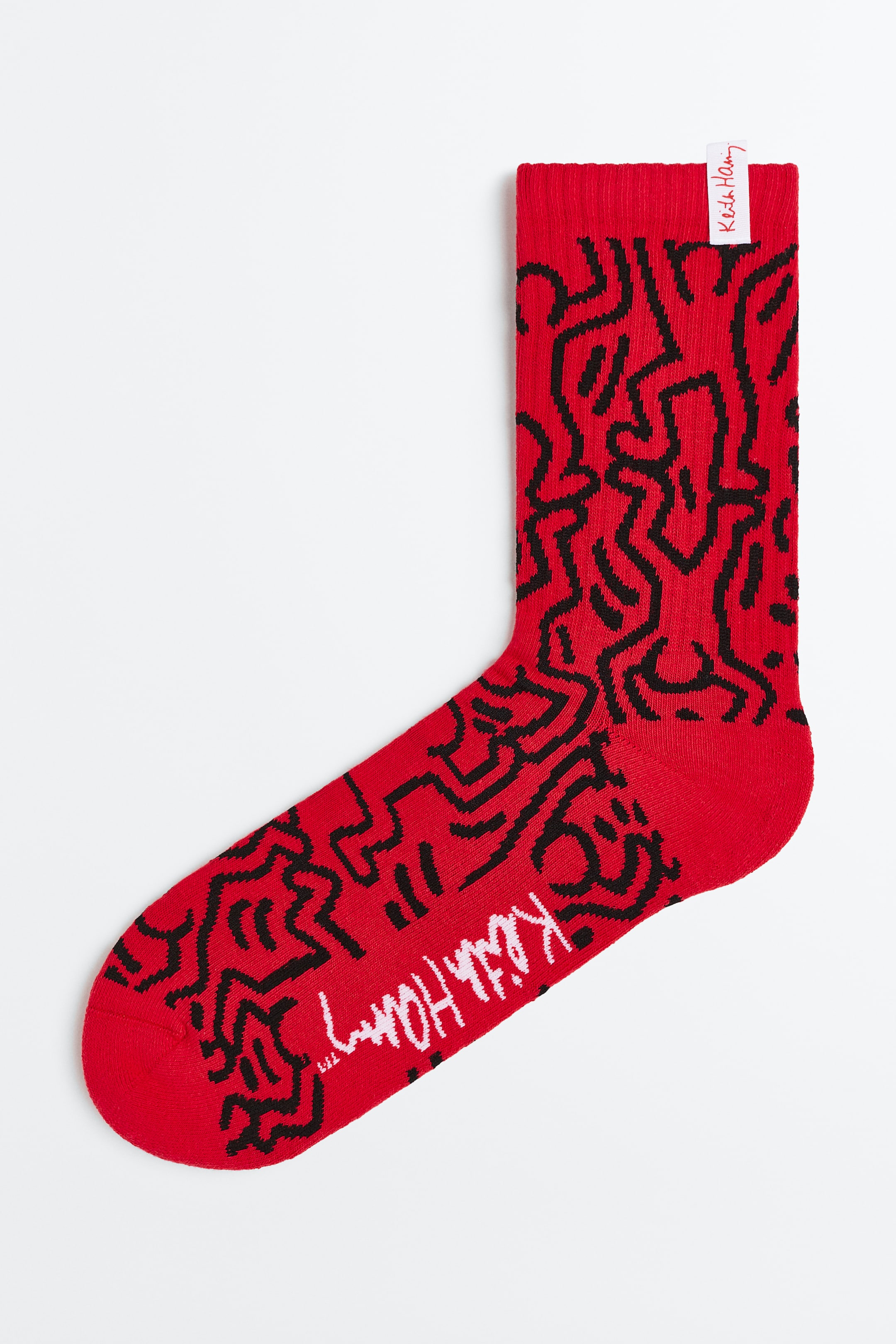 View larger image: Motif-detail socks - Red/Keith Haring - Men | H&M 1