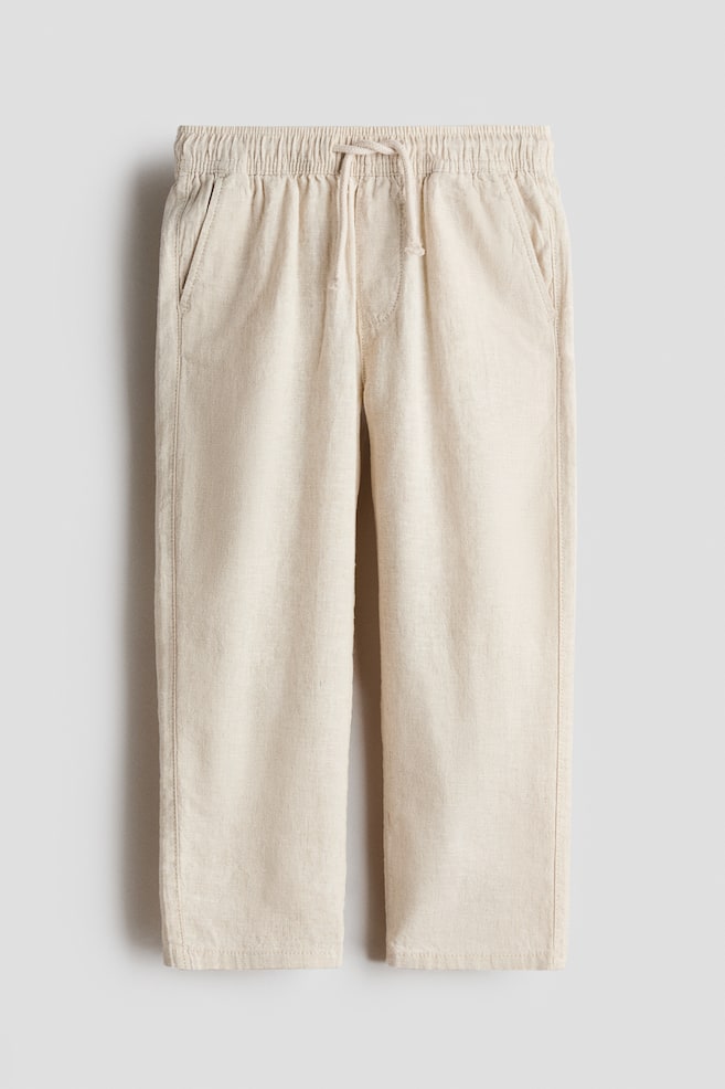 Linen-Blend Pants - Light beige/Brown/Khaki green/Navy blue/Navy blue - 1