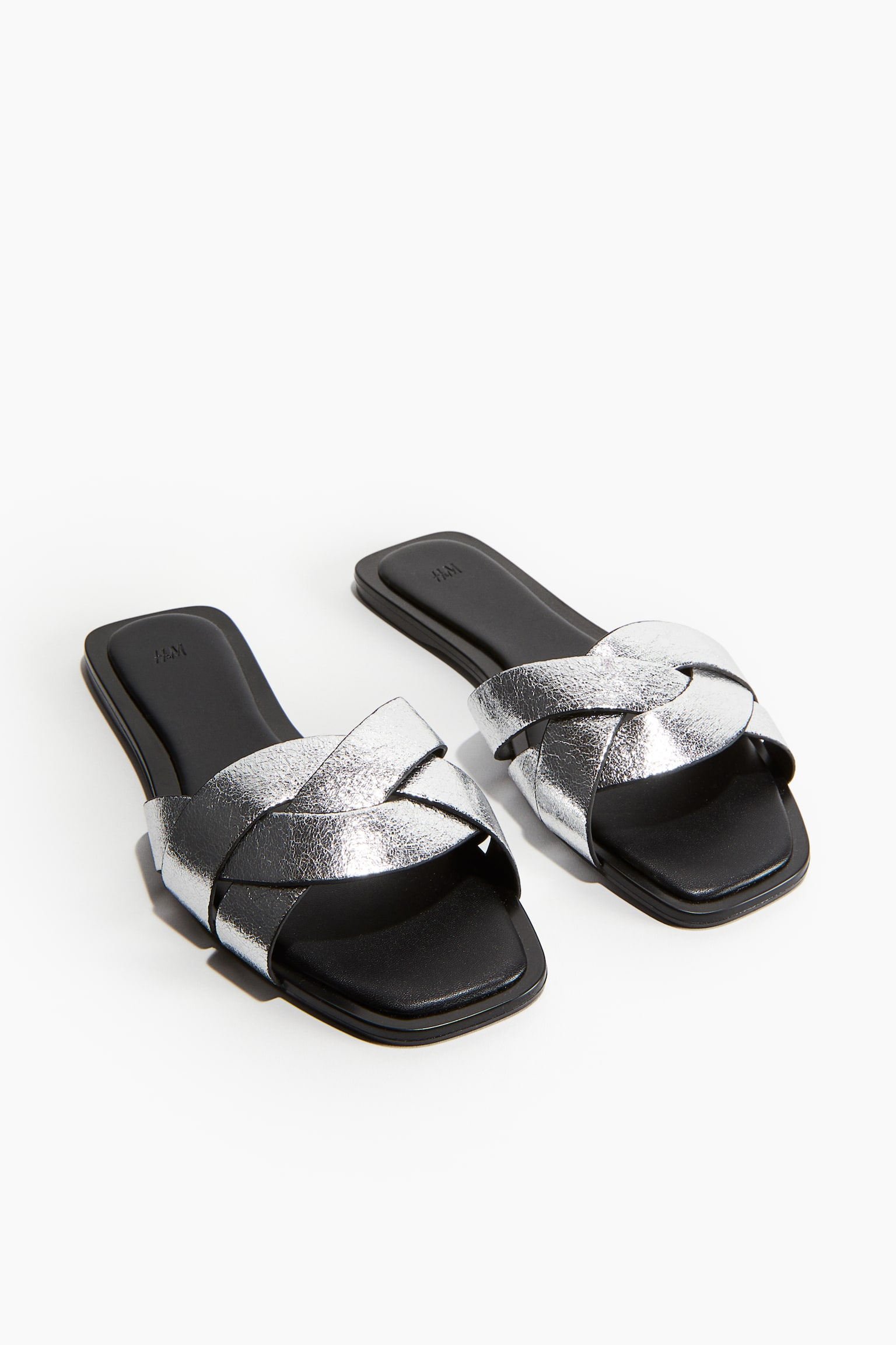 Braided sandals - Silver-coloured/Black - 2