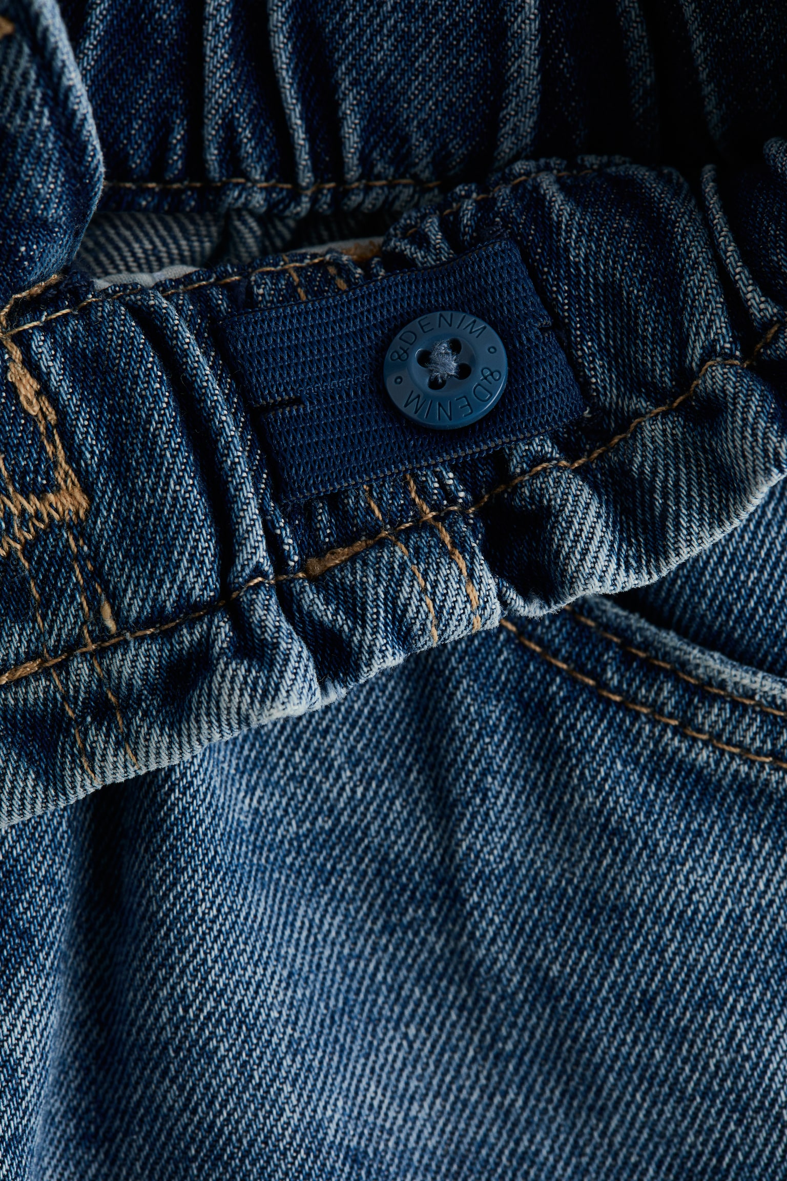 Relaxed paper bag jeans - Denim blue/Light denim blue/Light denim blue/Denim blue/Dark brown - 2