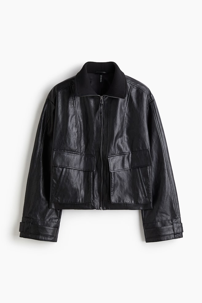 Aviator jacket - Black/Burgundy - 1