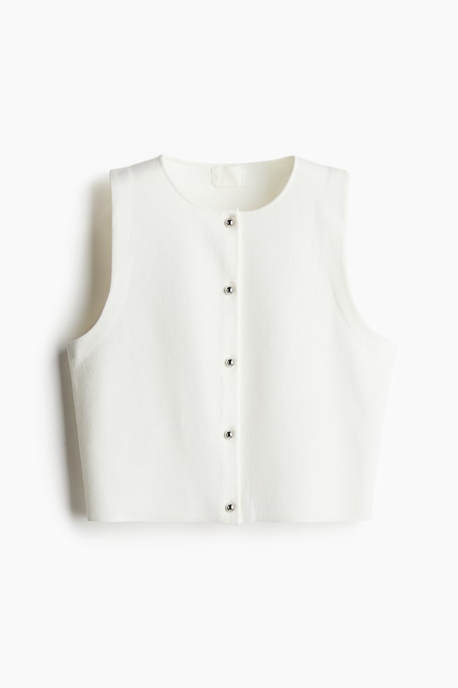 Knit Vest - White/Black/Blue - 1