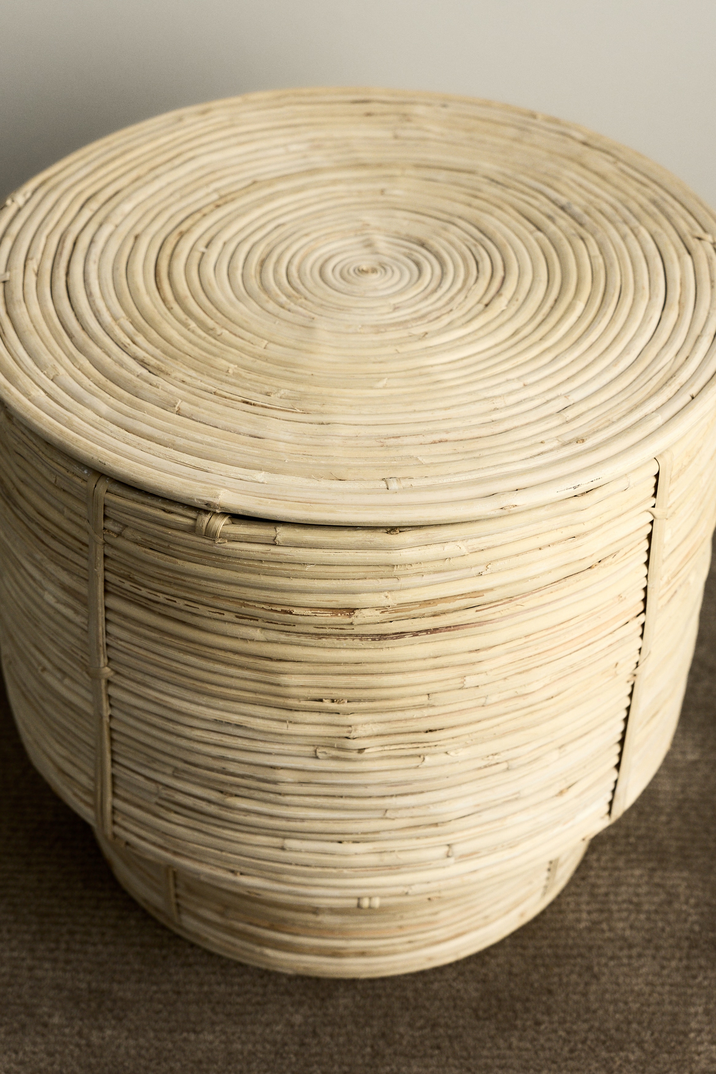 Panier de rangement en rotin - Beige clair