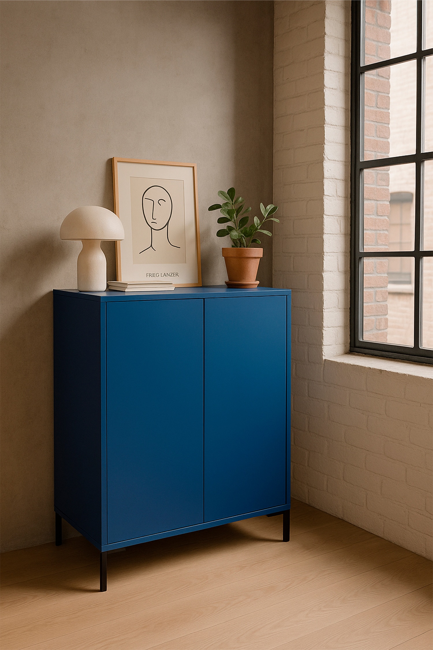 Multi-purpose Organizer Furniture Verner - Blue Pruss/Taupe/Yellow/Pink