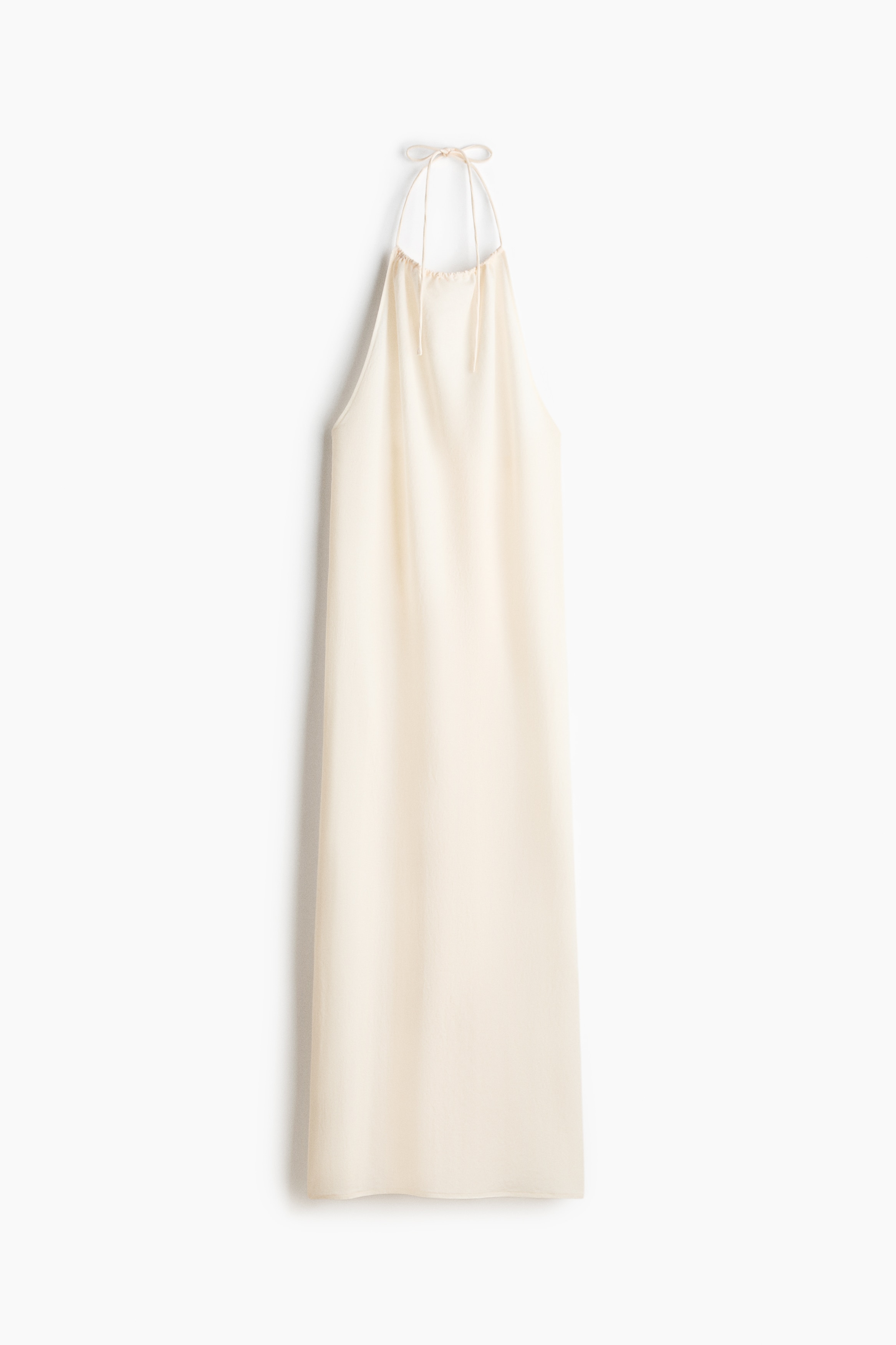 Drawstring Halterneck Dress - Cream