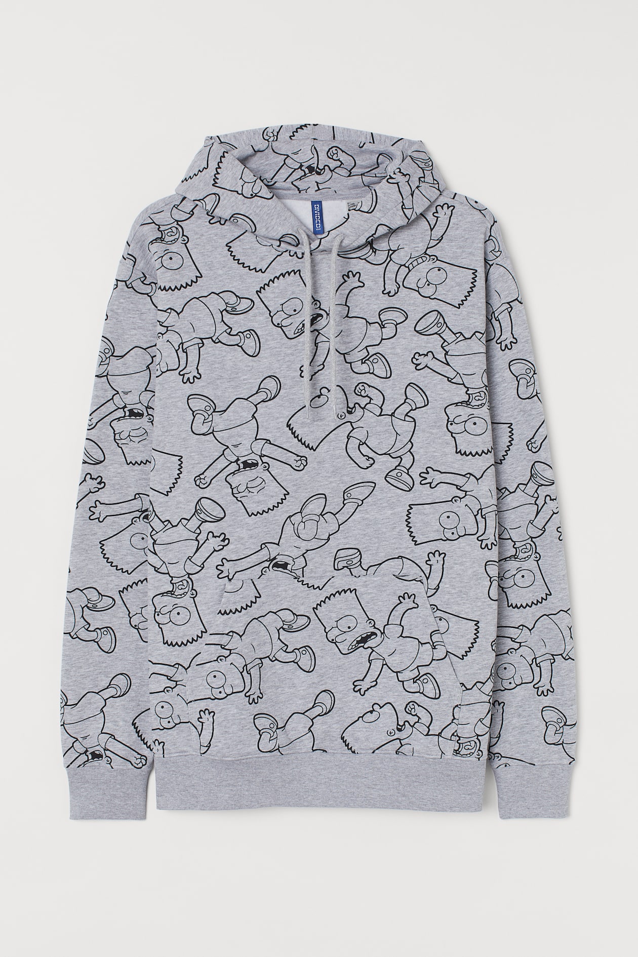 Sweat à capuche imprimé Gris clair chiné/Les Simpson HOMME H&M FR