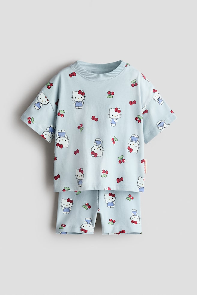 2-Piece Printed Cotton Set - Light blue/Hello Kitty/Pink/Peppa Pig/Light pink/Hello Kitty/Blue/Minnie Mouse/Light gray/Hello Kitty/Cream/Minnie Mouse/Red/Hello Kitty/Pink/Minnie Mouse - 1