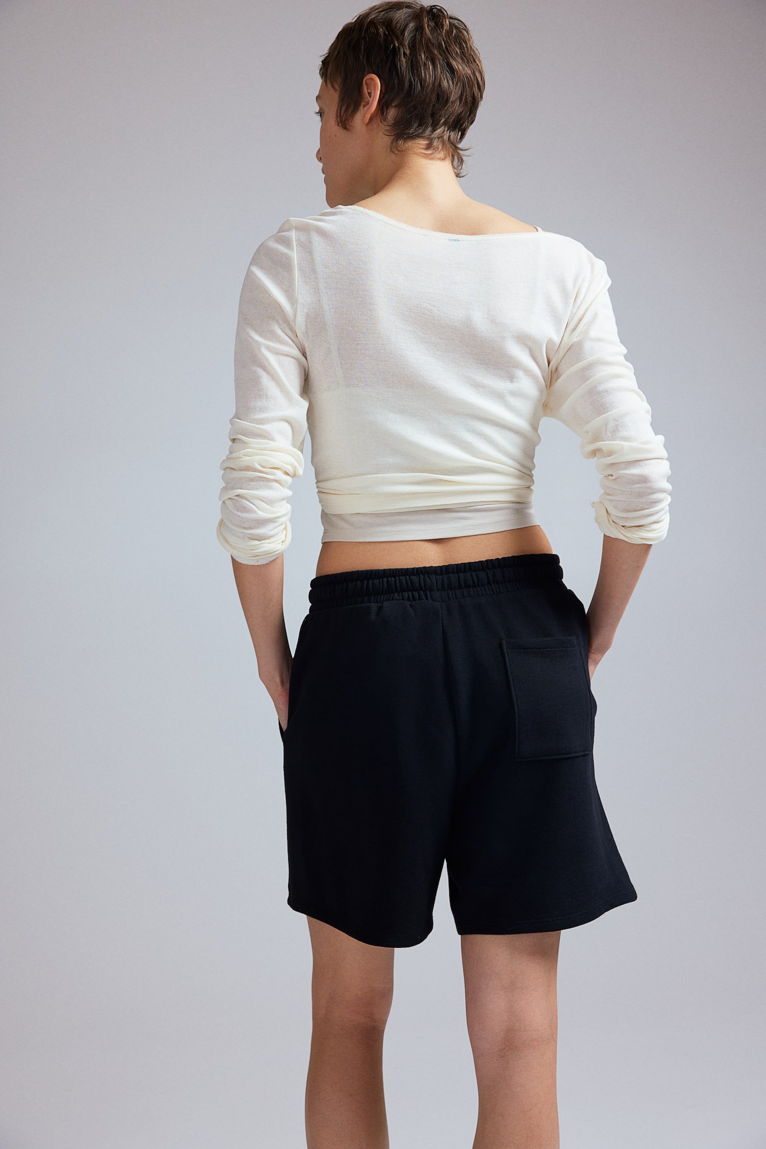 Sweatshirt shorts - Black/Light grey marl/Dark grey/Light beige/Dark blue - 5