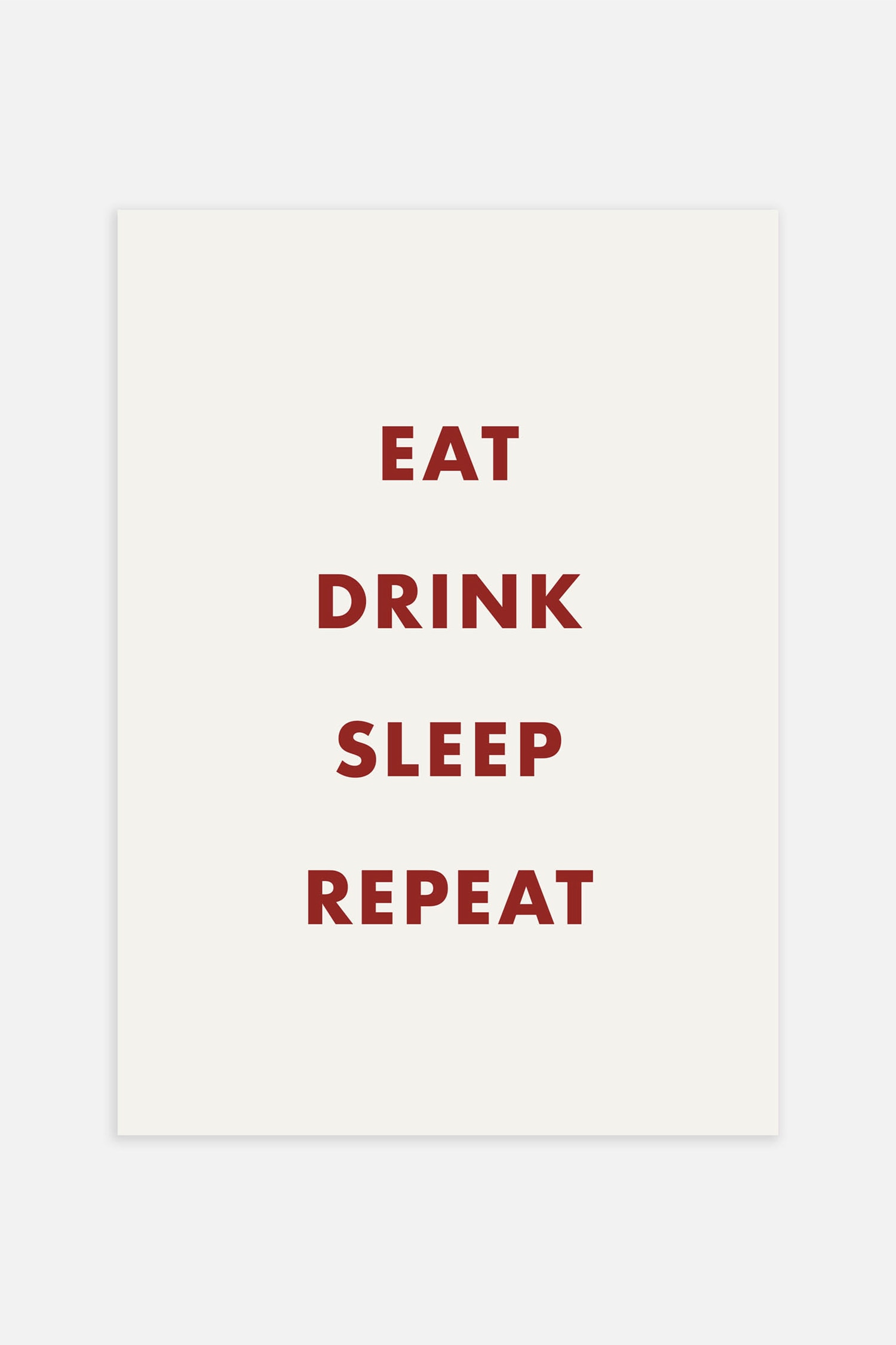 Christmas Poster - Eat Drink Sleep Repeat/Merry Kissmas/Red Fruits On A Table/Christmas Celebration