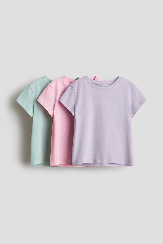 3-Pack T-Shirts - Light purple/light pink/Light pink/white/Pink/hearts/Dusty purple/hearts/Pink/hearts/White/hearts/White/lilac hearts - 1