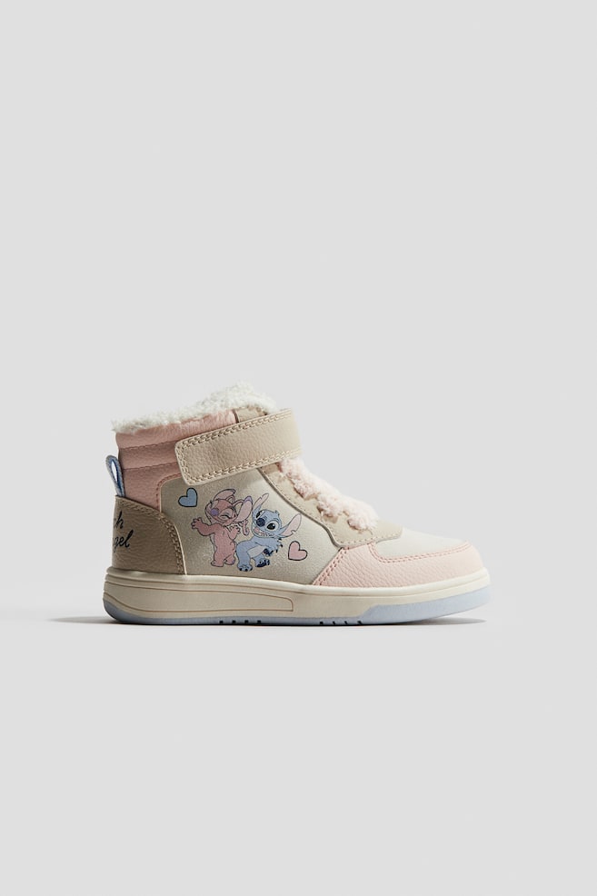 Warm-Lined High Tops - Beige/Lilo & Stitch/Beige/Hello Kitty - 1