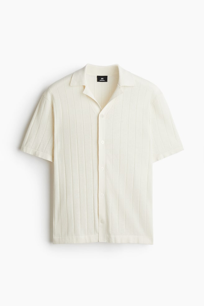 Regular-Fit Linen-Blend Resort Shirt - Cream/Cream/Dark beige - 1