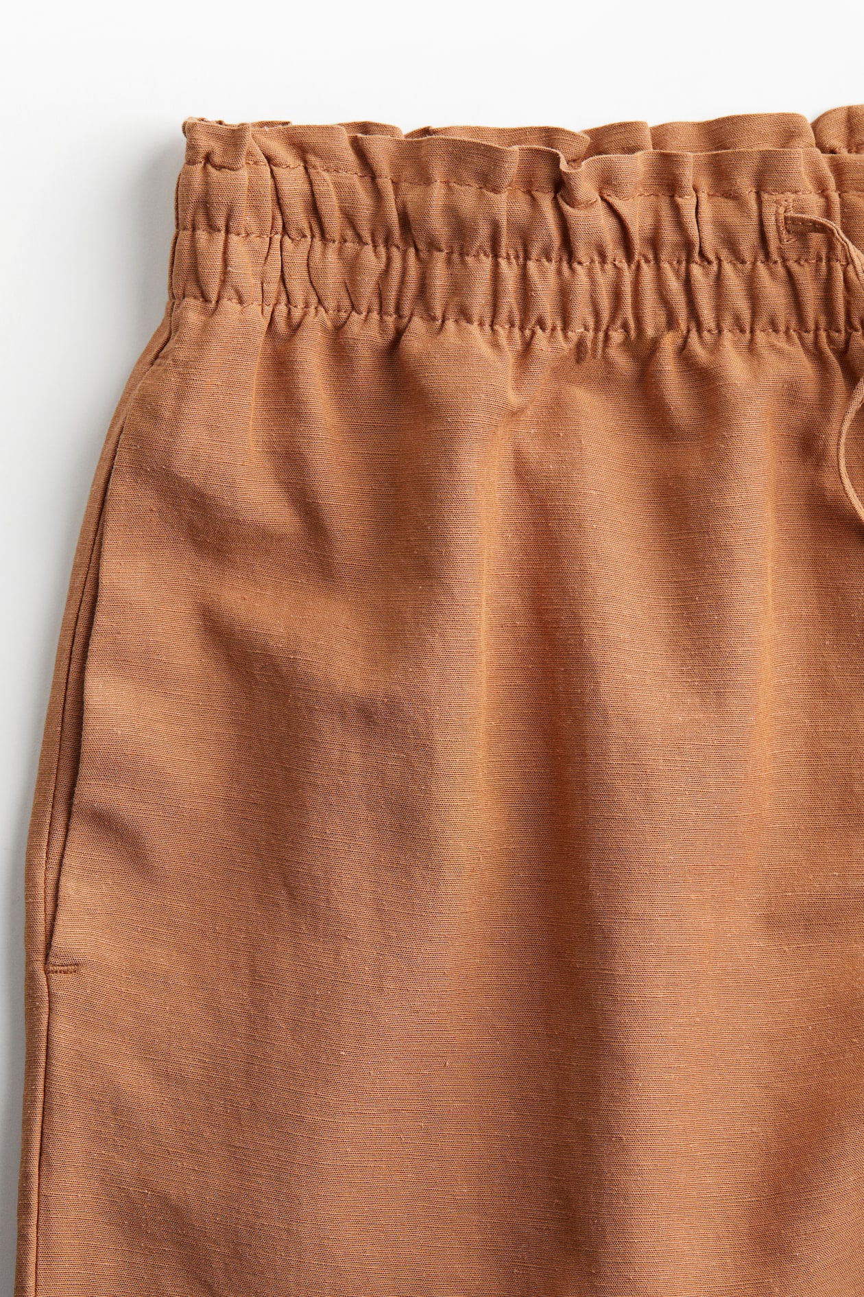 Pantaloni di lino con stampa e coulisse rossa Pantaloni a gamba larga Pantaloni di lino, Marrone, M
