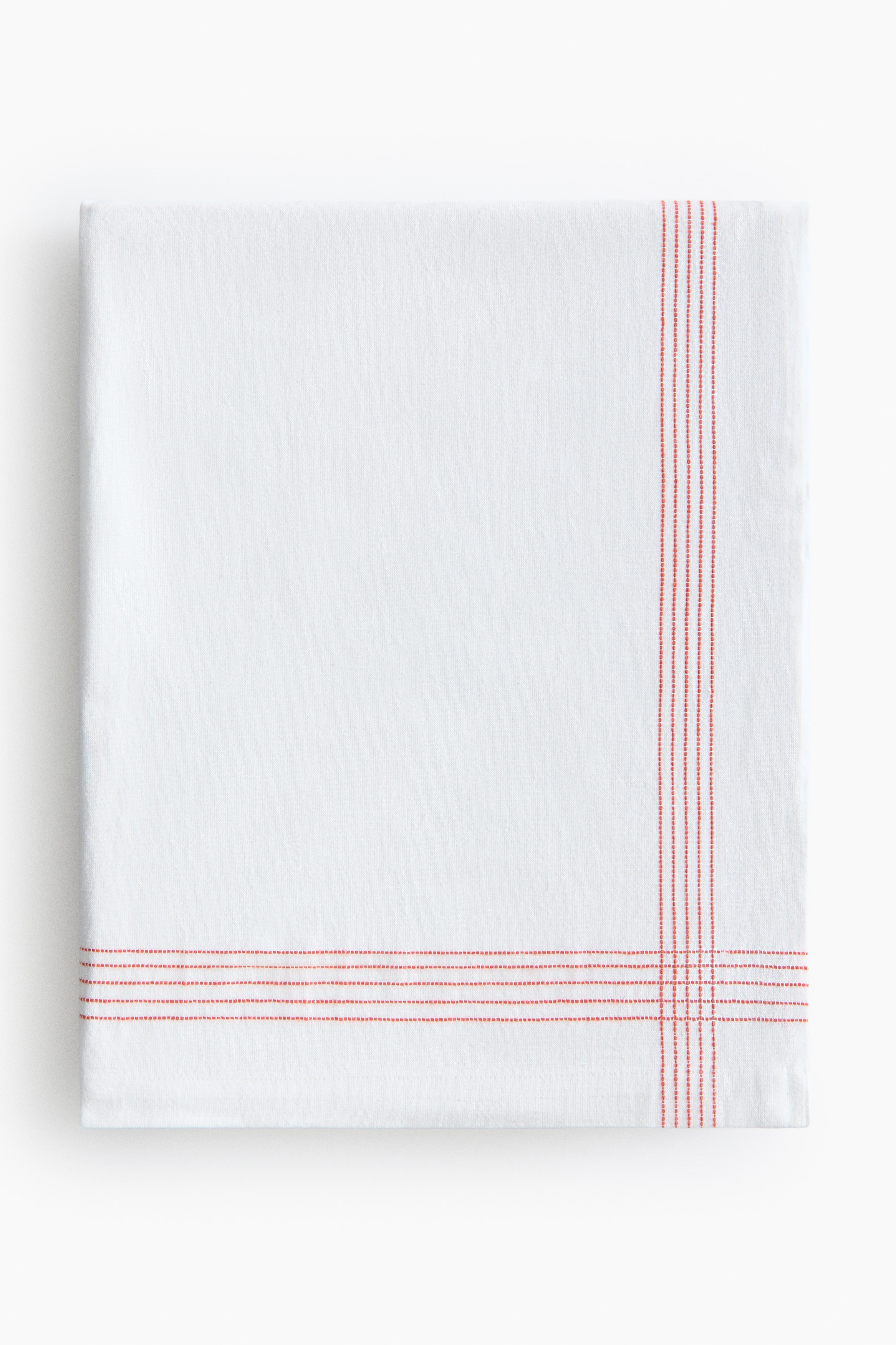 Mantel en mezcla de lino con motivo bordado - Blanco/Cangrejos/Azul/Peces