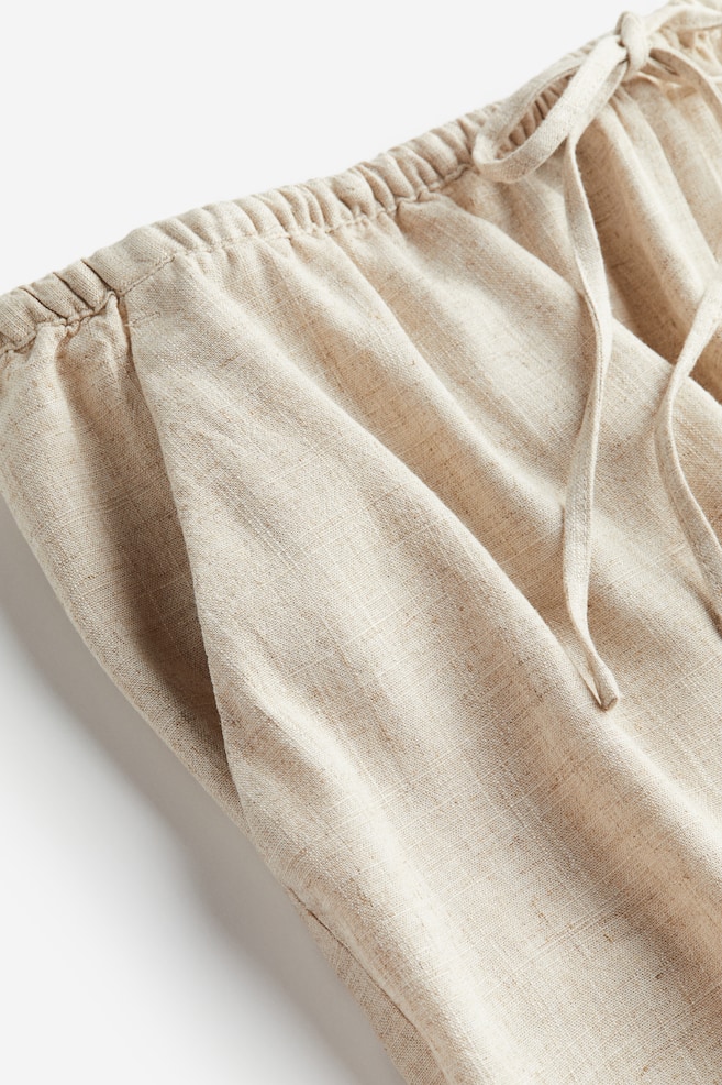 H&M+ Linen-blend pull-on shorts - Light beige - 2