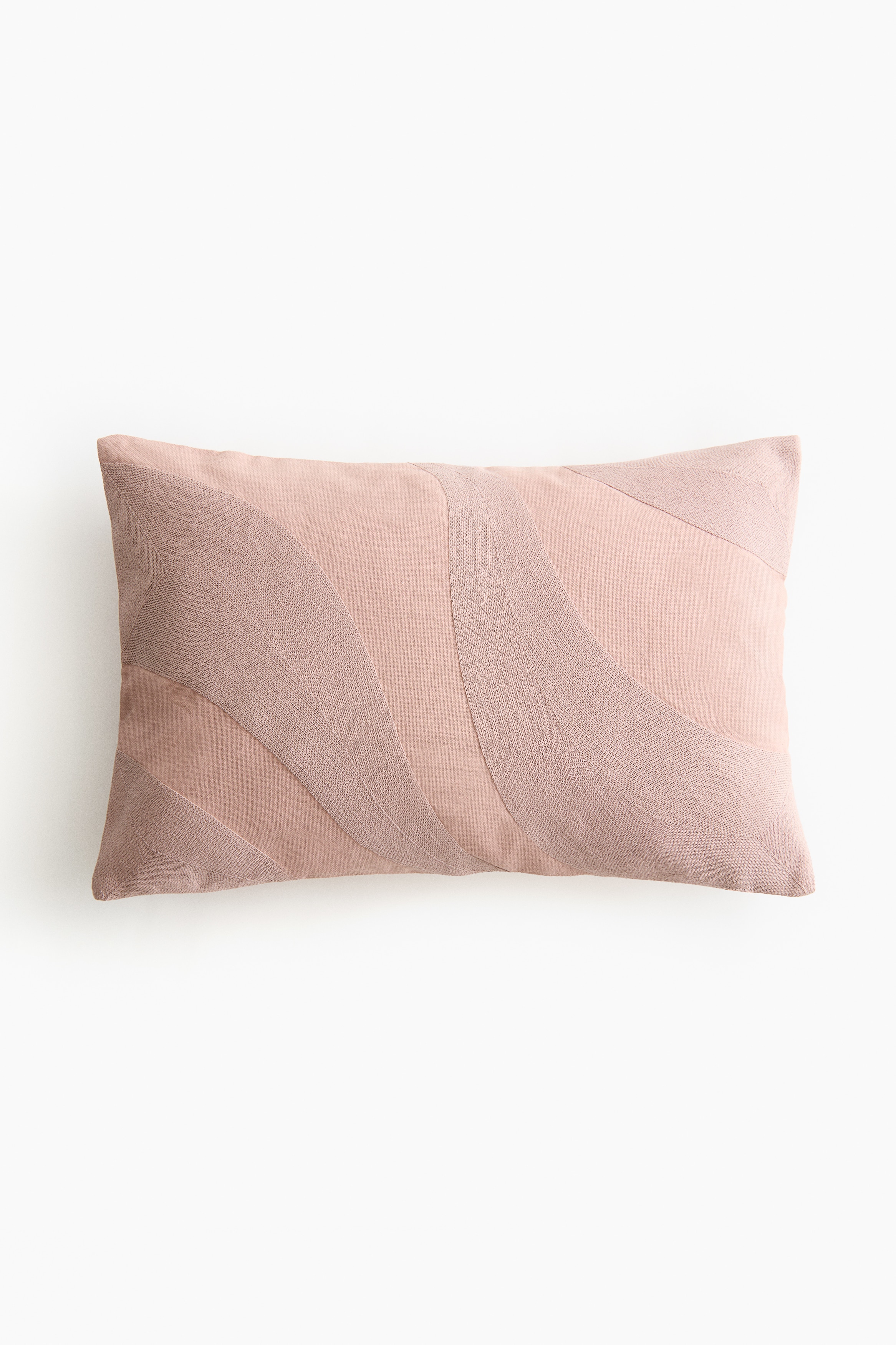 Housse de coussin brodée - Rose ancien clair/Beige clair