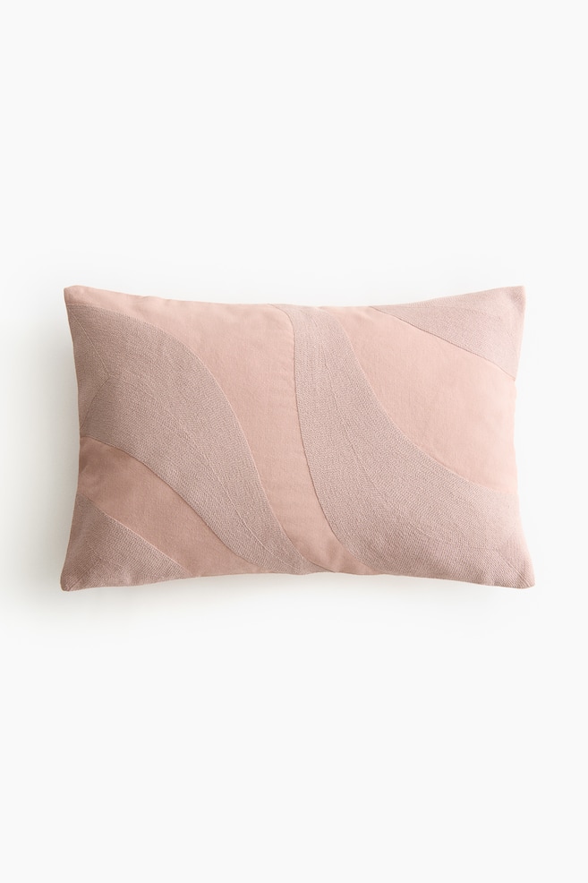 Embroidered Cushion Cover - Light dusty pink/Light beige - 1