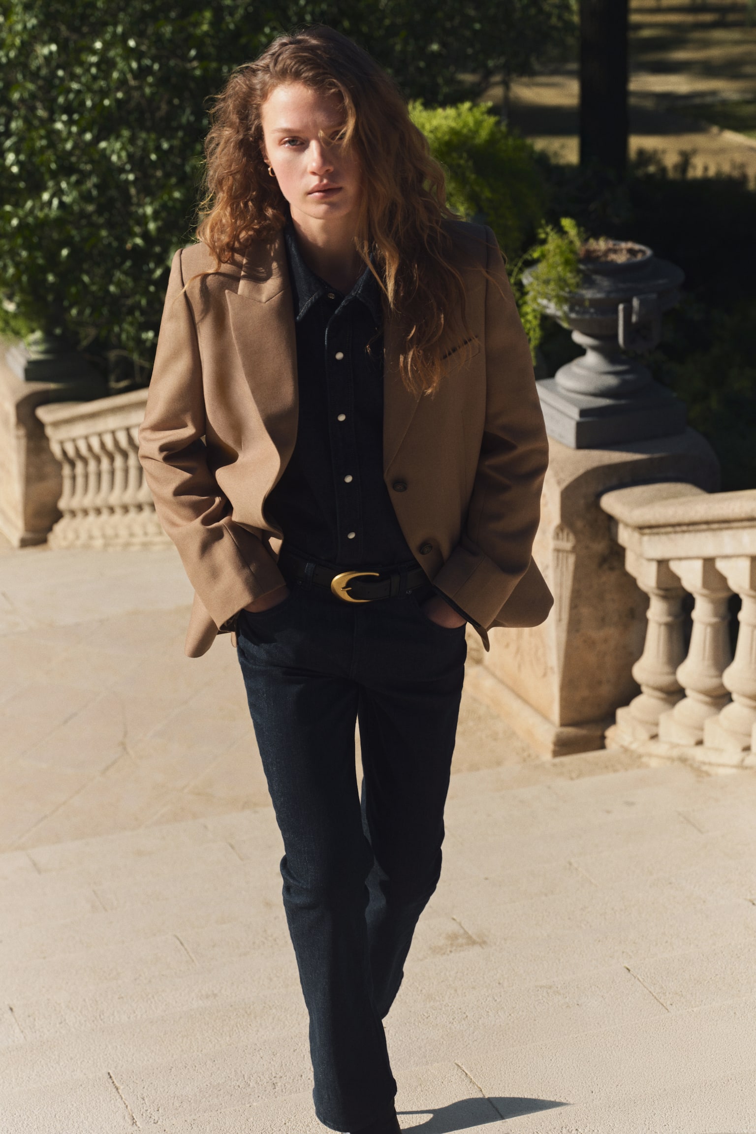 Slim Straight High Waist Jeans - Dark denim blue - 1