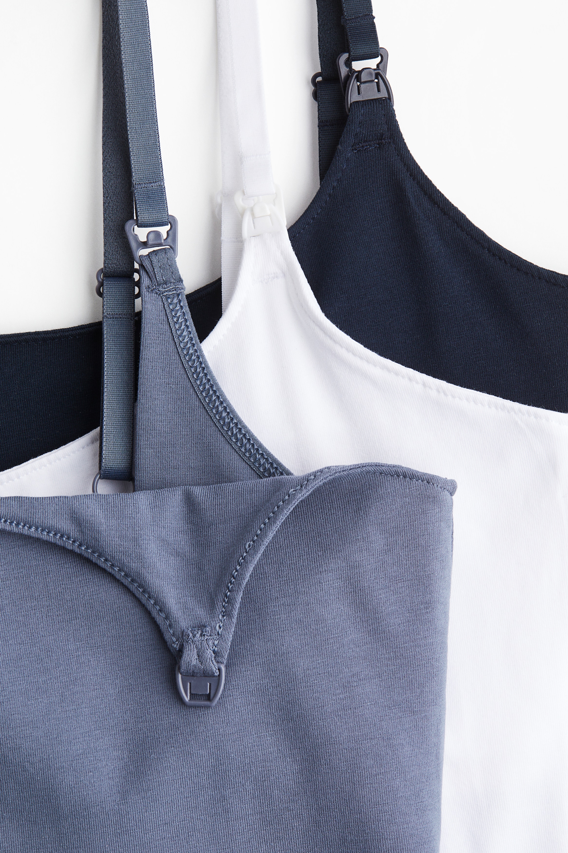 トップス SaHa-mama* Women's Black/white/gray melange MAMA 3-Pack Nursing