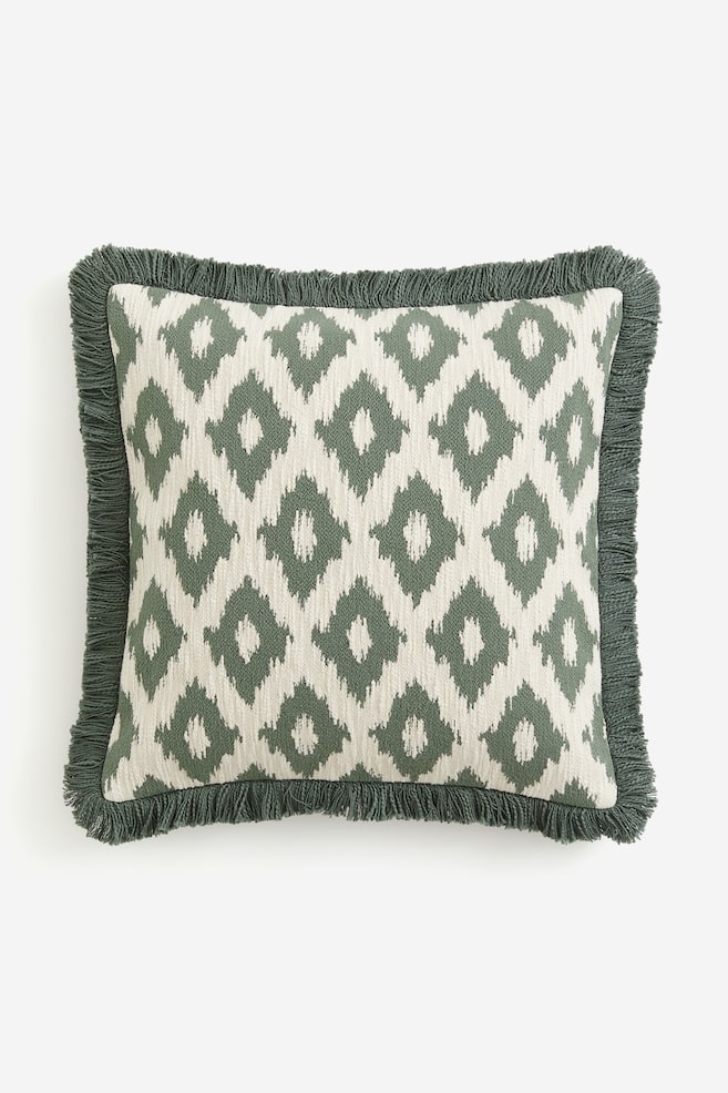 Jacquard-weave cushion cover - Green/Patterned/Beige/Patterned/Dark grey/Patterned/Mustard yellow/Patterned - 1