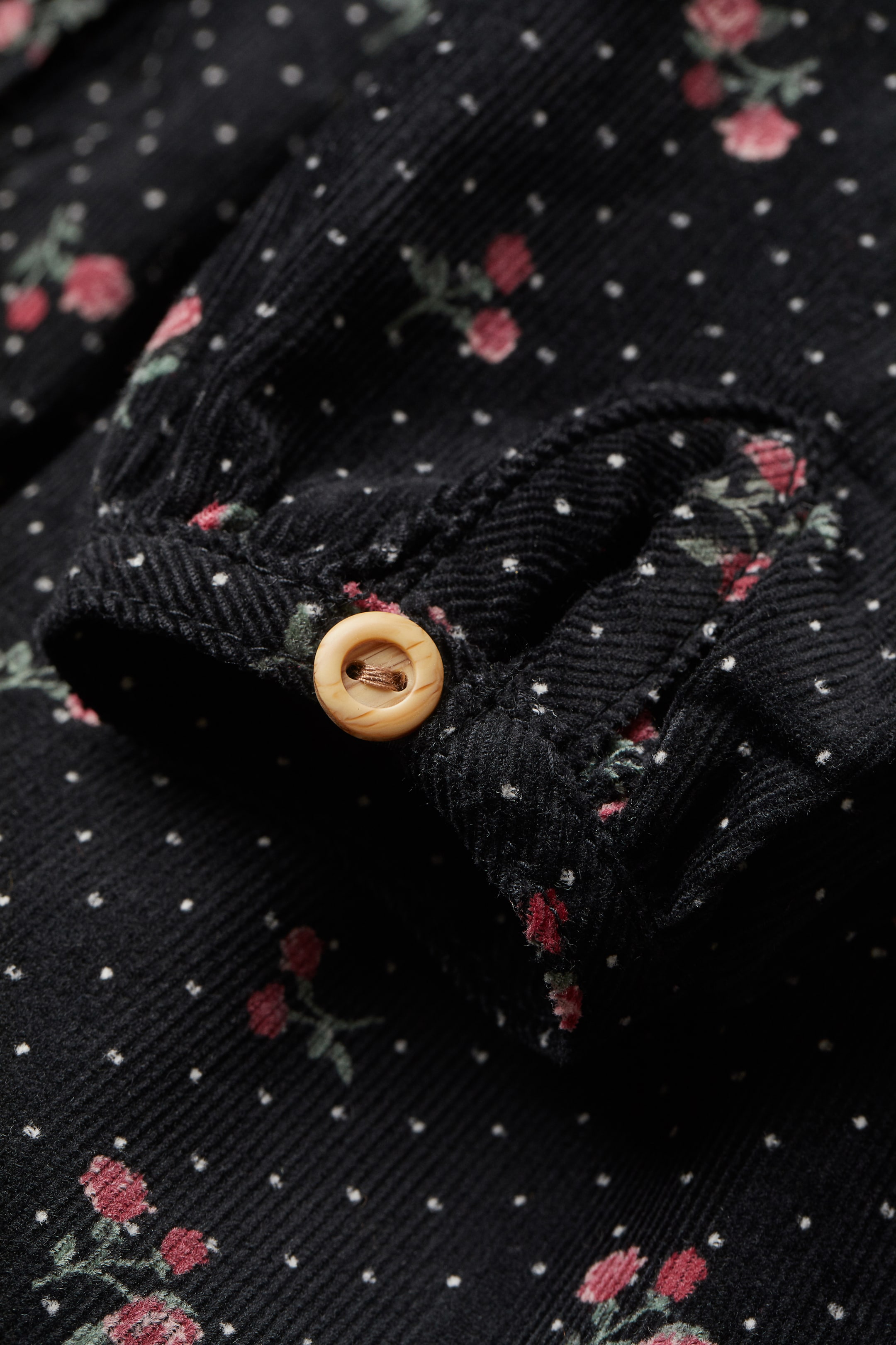 View larger image: Corduroy dress - Black/Floral - Kids | H&M HK 3