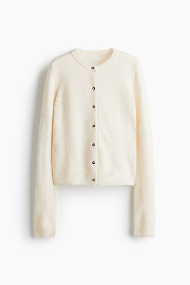 Knit Cardigan - Cream/Light dusty green/Dark grey marle/Black/Stripe - 1