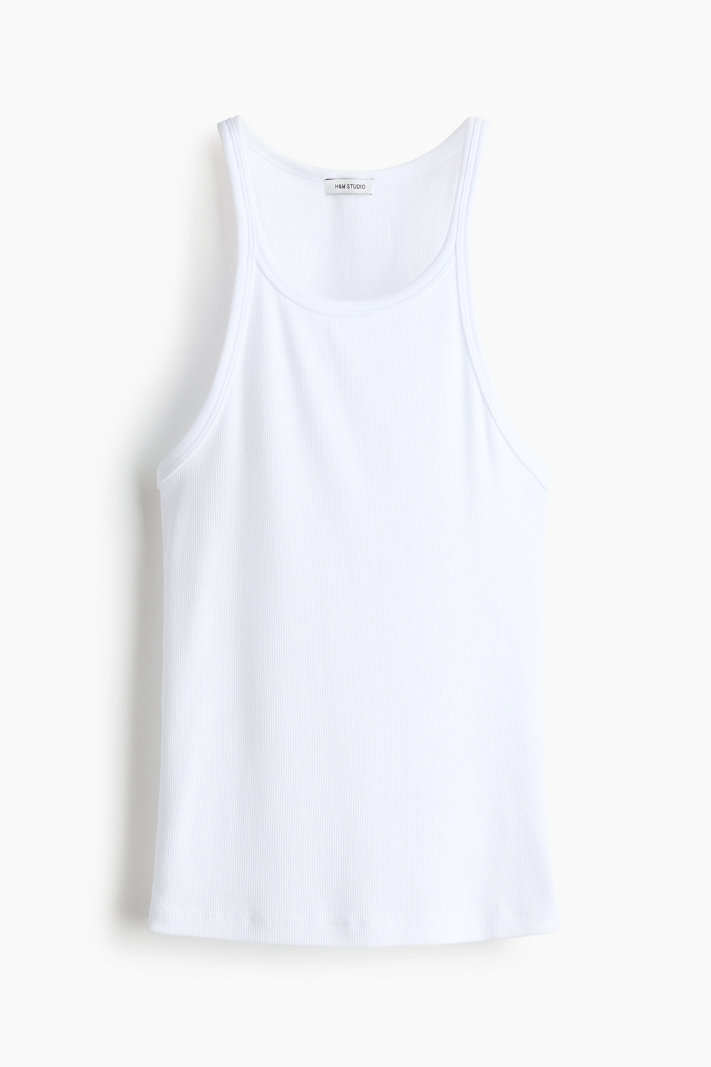 Top sem mangas canelado - Branco