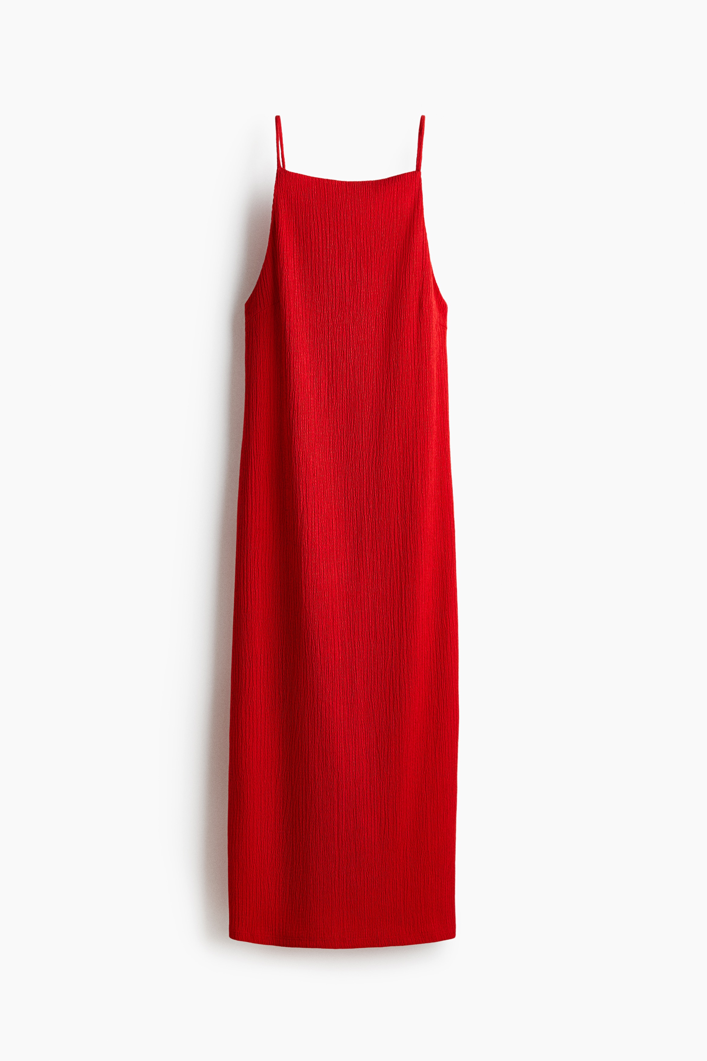 Textured jersey strappy dress - Red/Navy blue