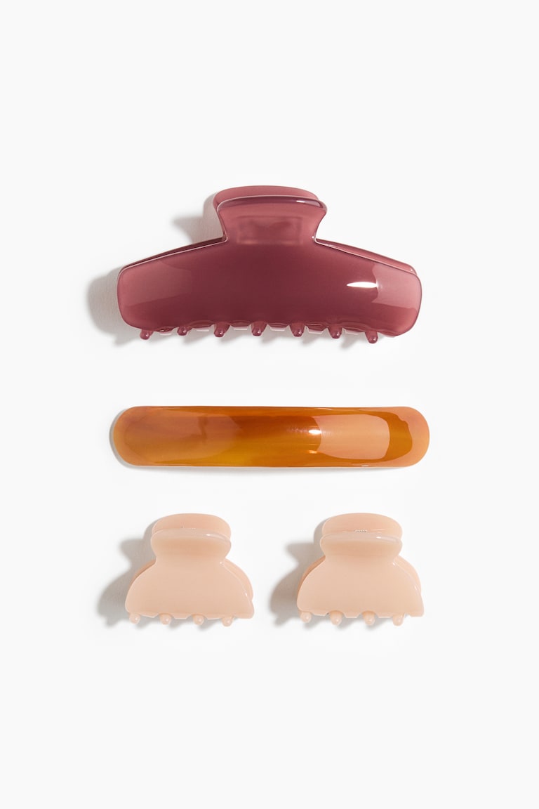 4-pack hair claws - Dark pink/Yellow/Powder pink - Ladies | H&M display picture 1