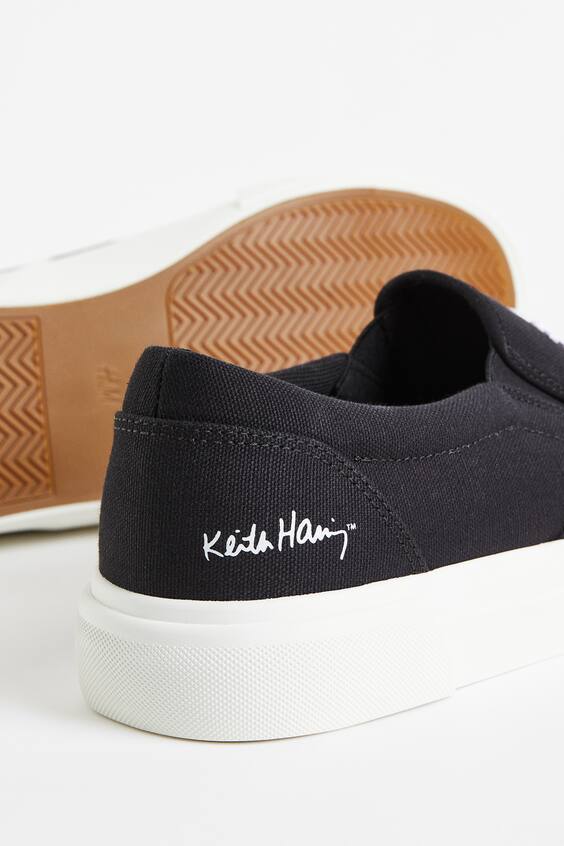 Embroidered Slipon Shoes Black/Keith Haring Men H&M US
