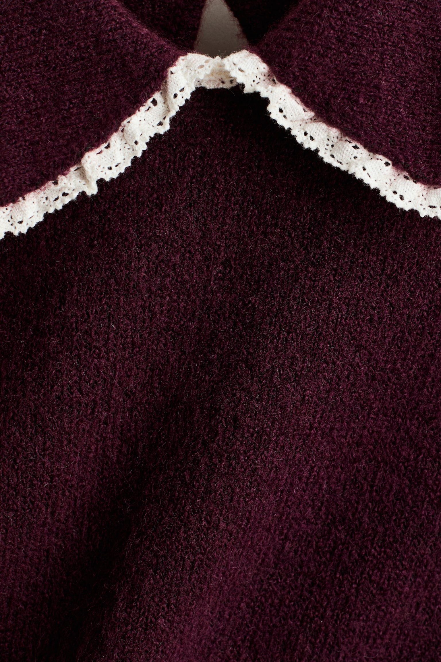 Детский свитер H&M Sweater with Collar, цвет: Тёмный красный — фото 2