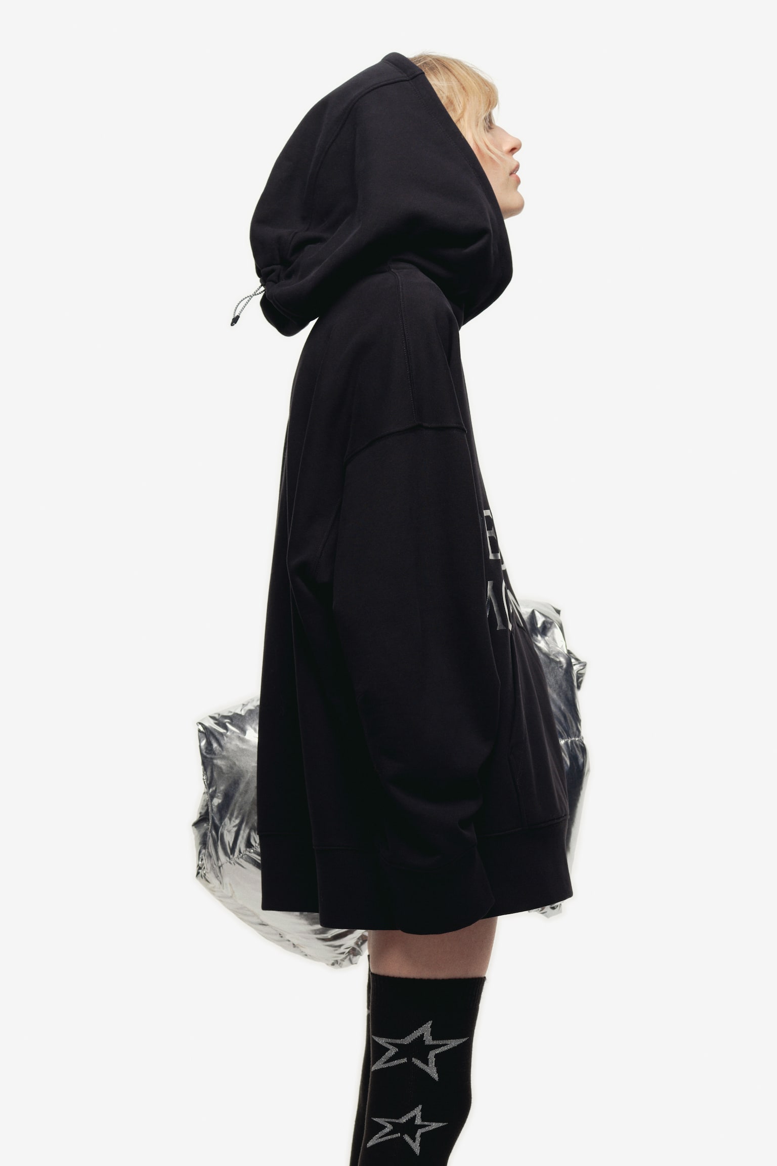 프린트 후디 - 블랙 - 3