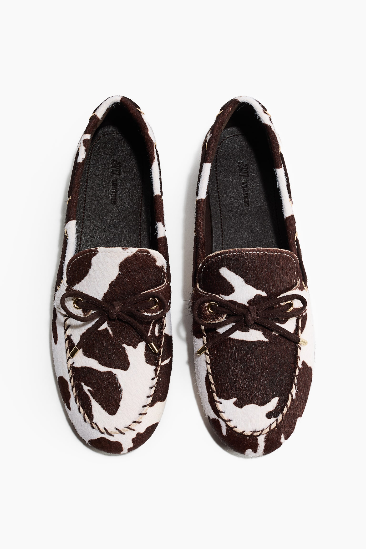 Leather deck shoes - White/Cowhide print/Dark beige/Navy blue/Brown/Dark beige - 2