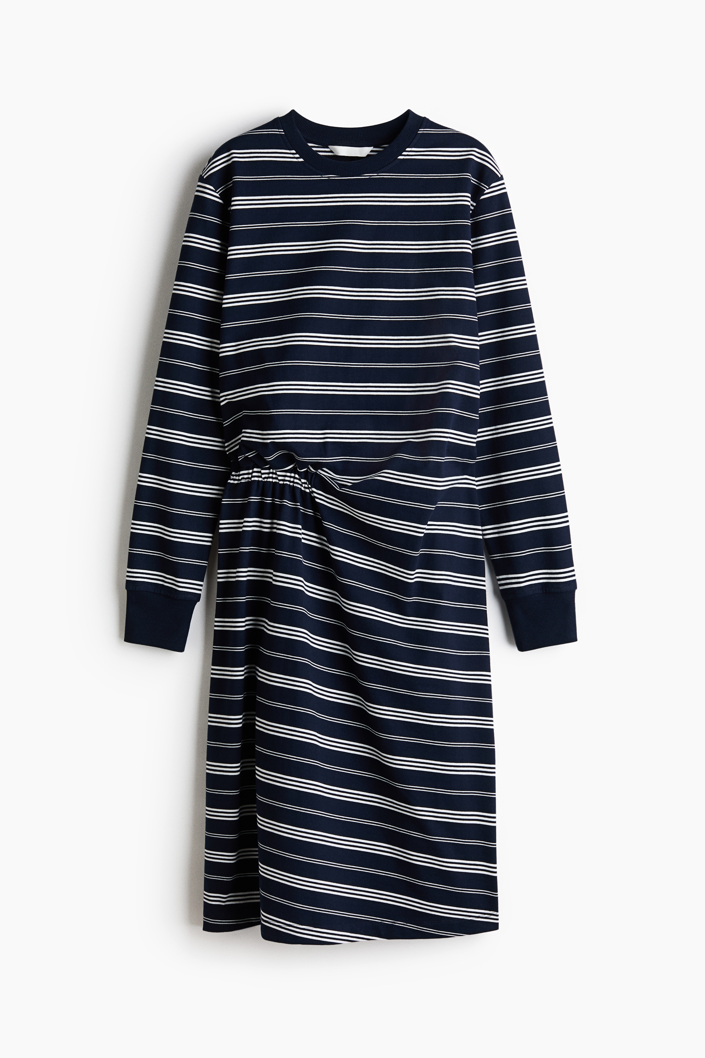コットンジャージーワンピース - ネイビーブルー／ボーダー