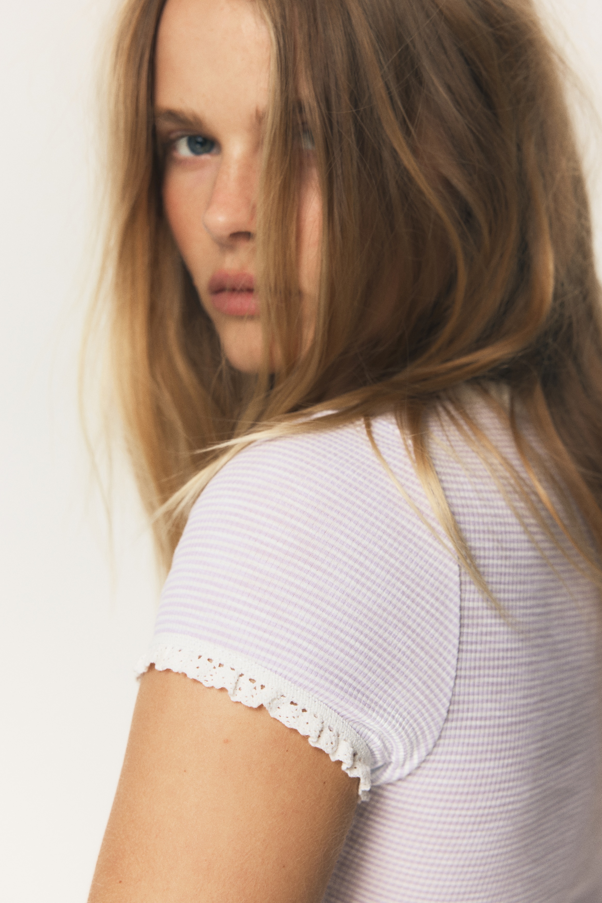 Lace-trimmed top