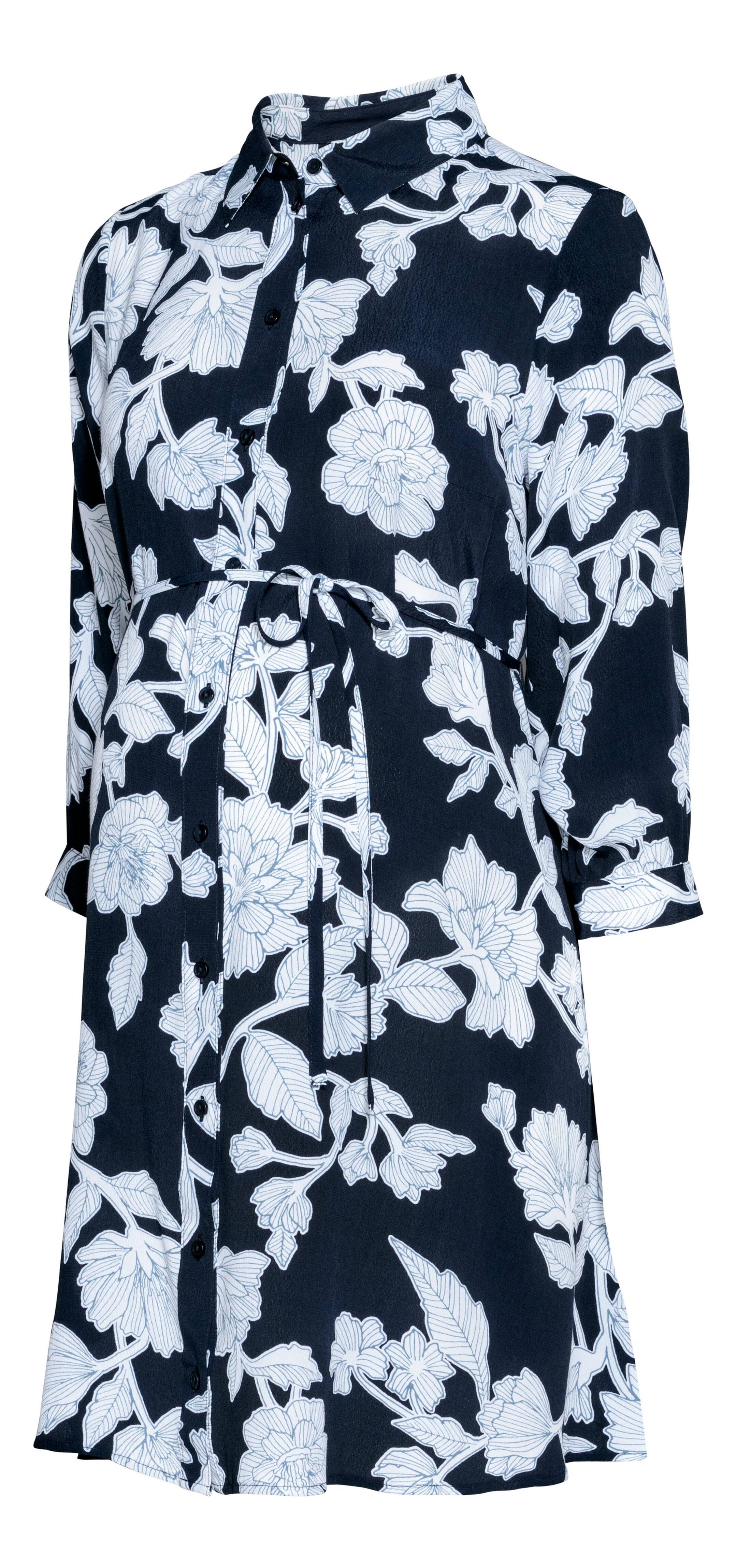 Näytä suurempi kuva: MAMA Paitamekko - Tummasininen/Kuviollinen - NAISET | H&M FI 1