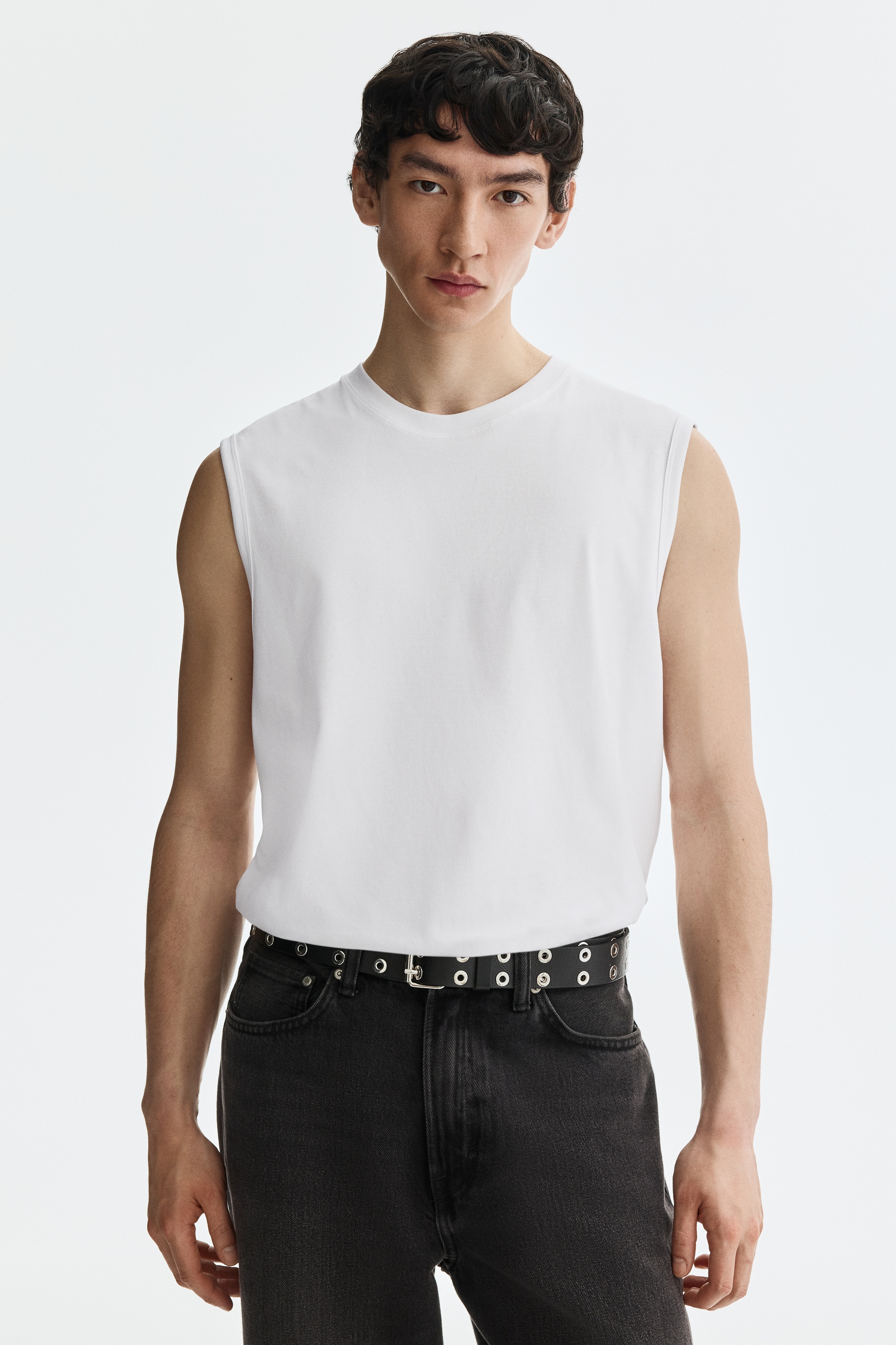 COOLMAX® Regular Fit Tank Top - White/Black