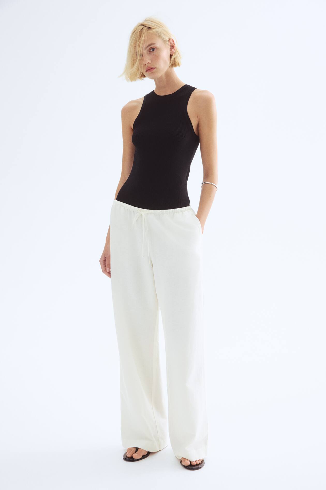 Straight-Leg Linen-Blend Pants - image 4