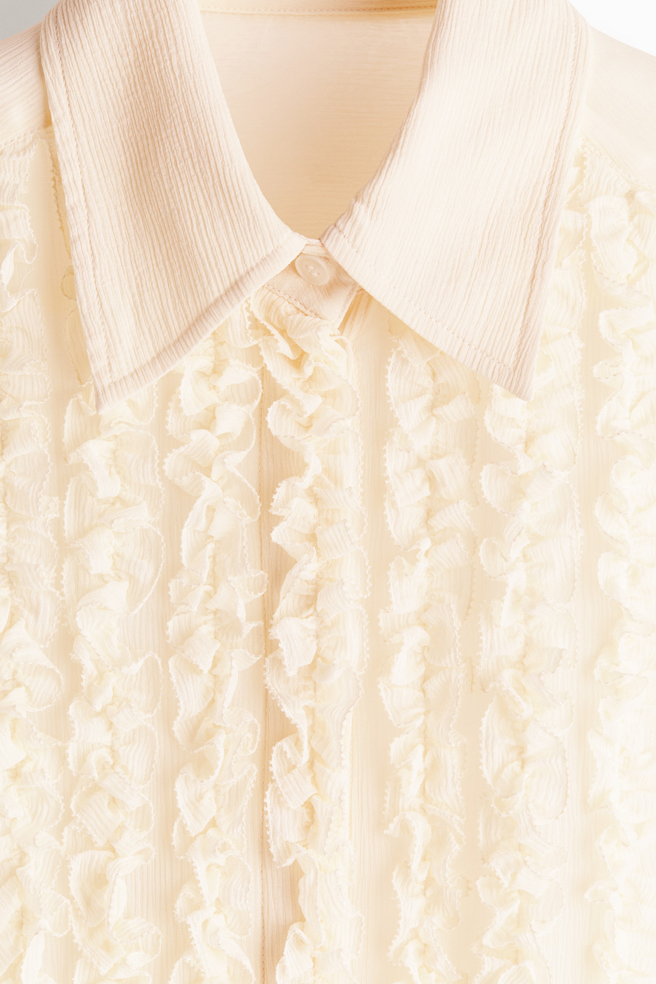 Silk-Blend Blouse with Ruffled Bib