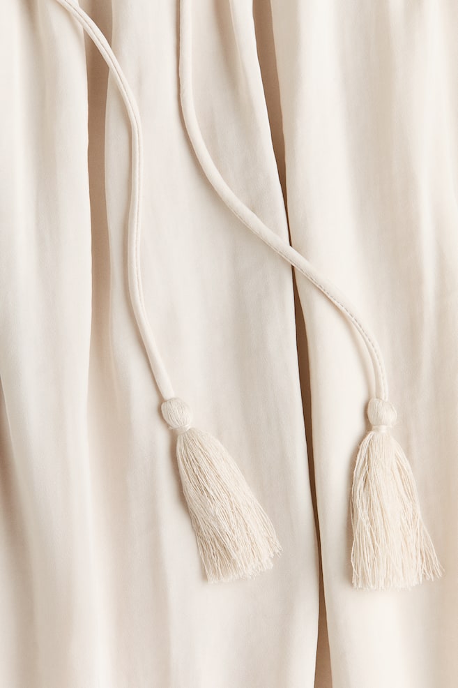 Tasseled Maxi Skirt - Light beige/Black/Dark beige - 7