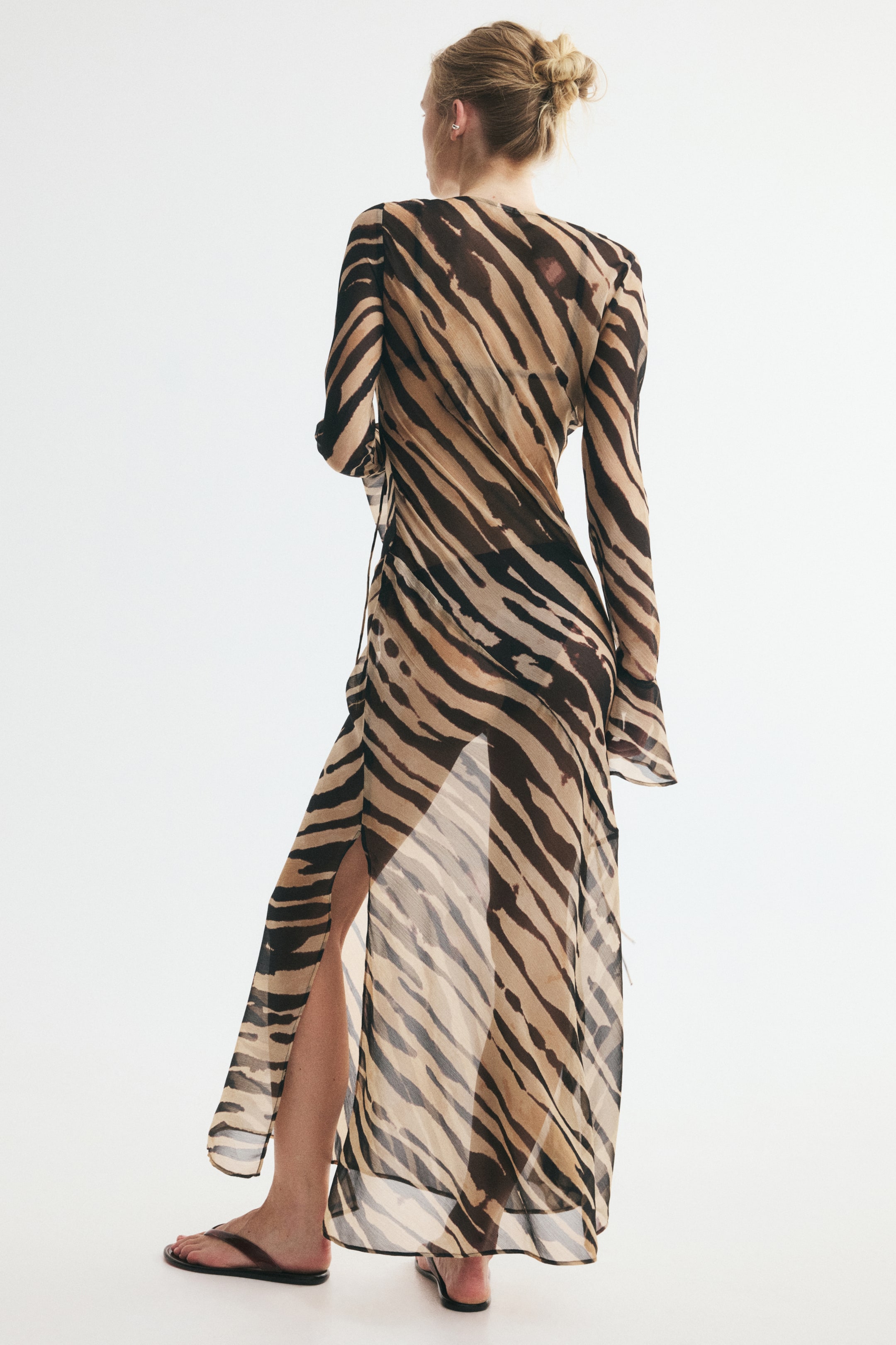 Tie-Detail Chiffon Dress