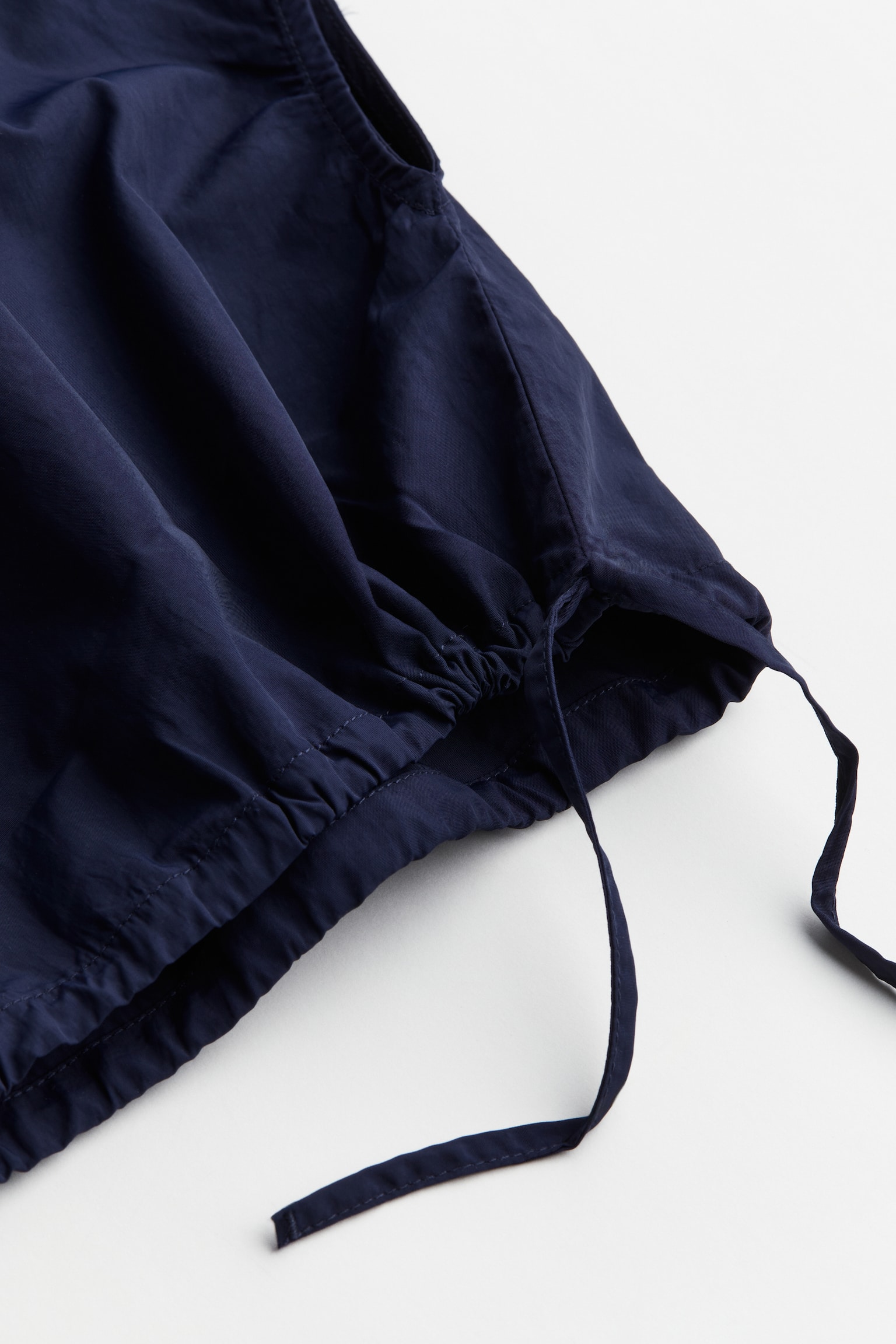 Drawstring-detail cropped top - Navy blue/White - 3