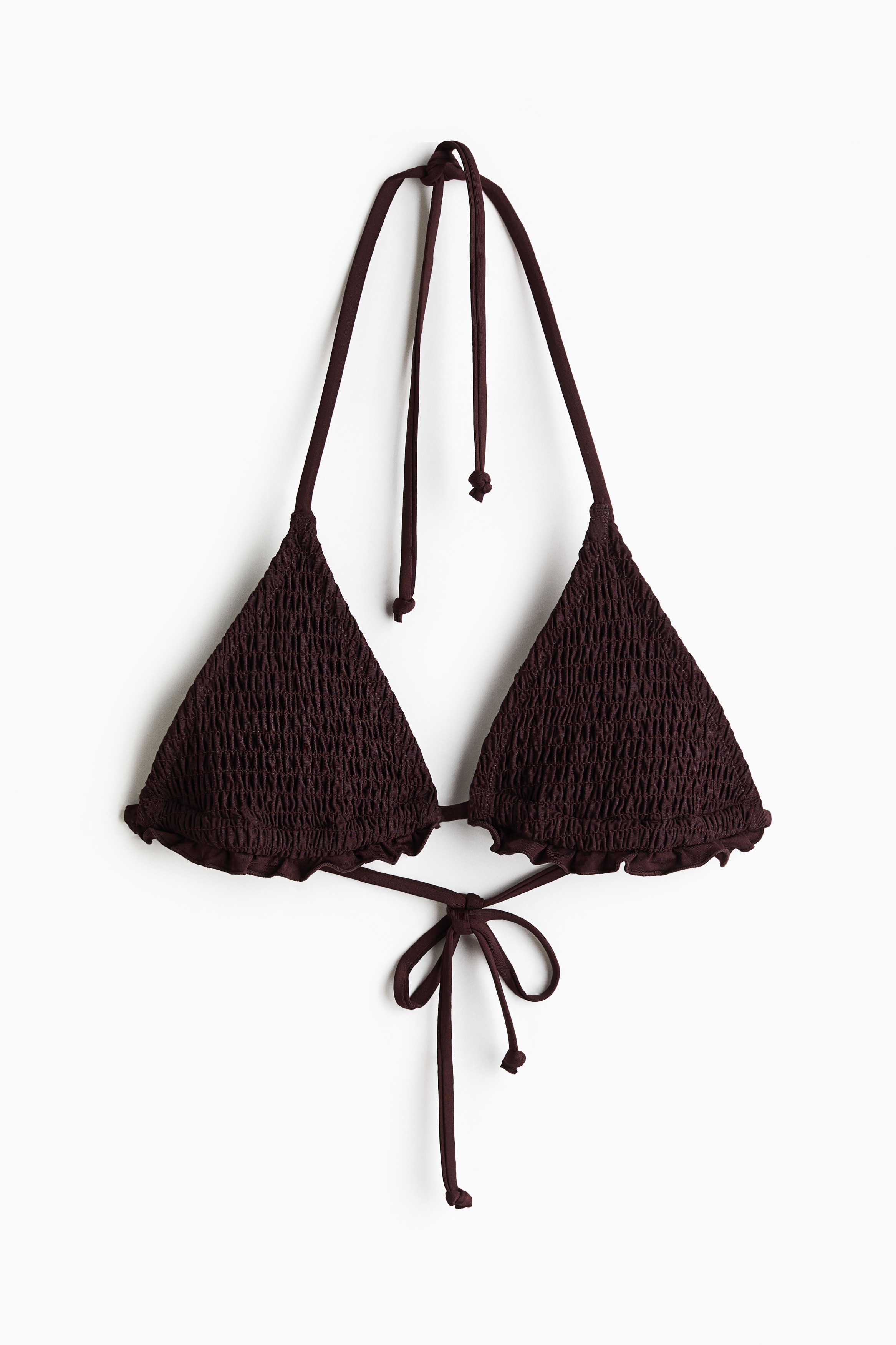 Top bikini a triangolo imbottito - Marrone scuro