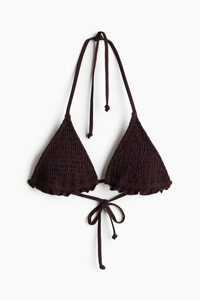Padded Triangle Bikini Top - Dark brown - 1