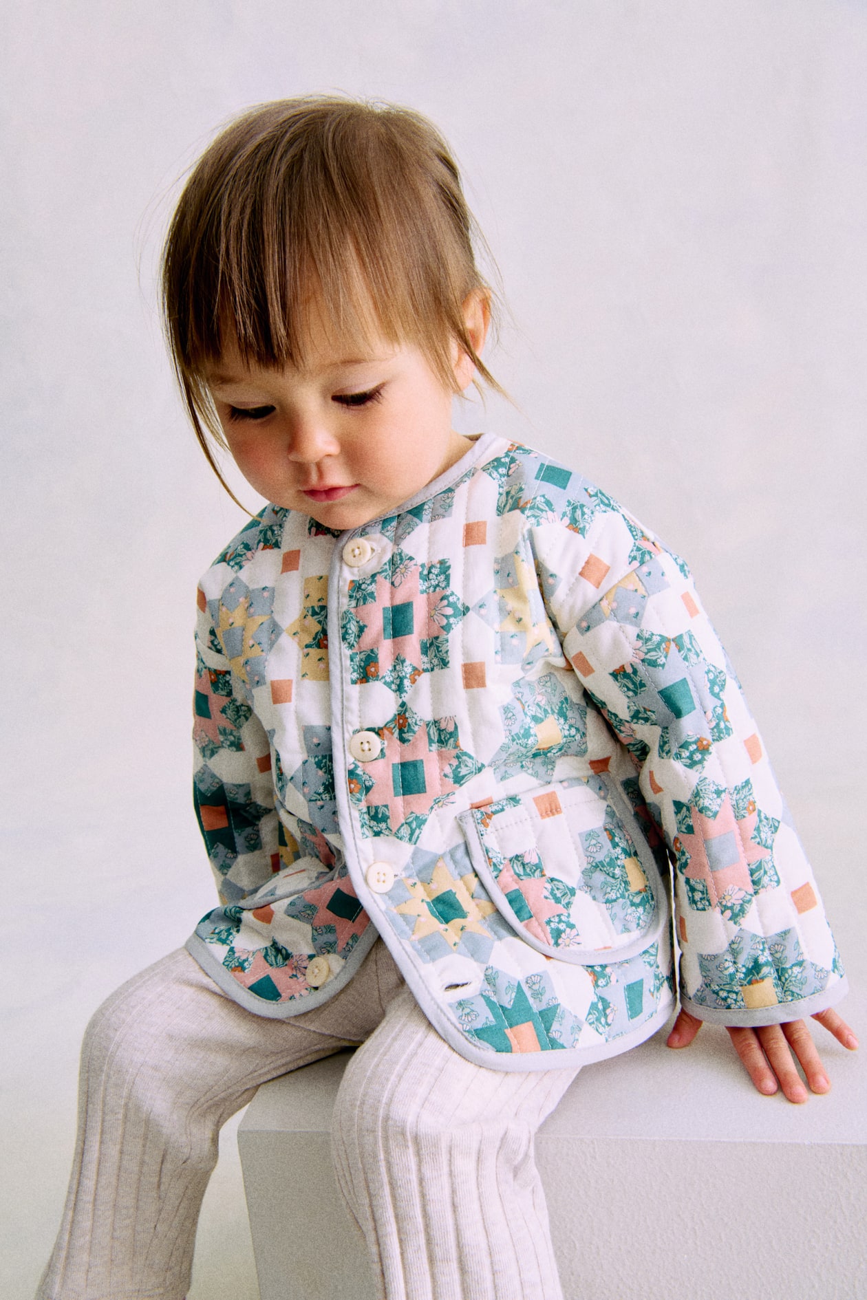 Quilted patchwork-print jacket - クリーム／パターン - Kids | H&M JP